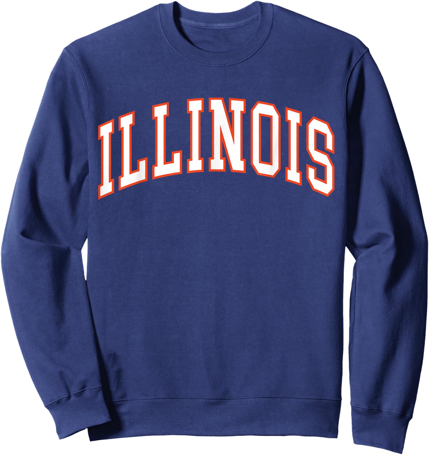 Retro Illinois Vintage Illinois Orange Blue Throwback IL Sweatshirt - Sweatshirt | Navy
