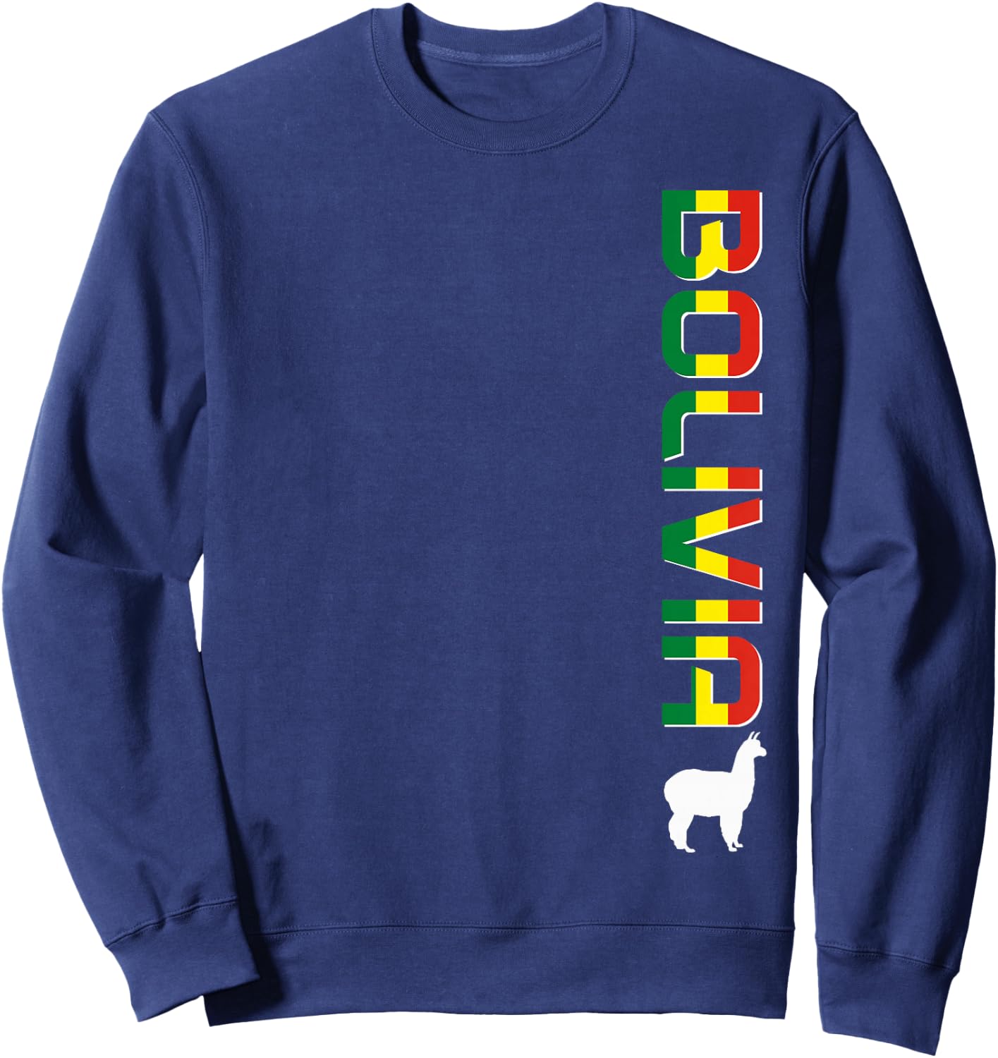 Bolivia Llama Alpaca Bolivian Flag Souvenir Vintage Sweatshirt - Sweatshirt | Navy