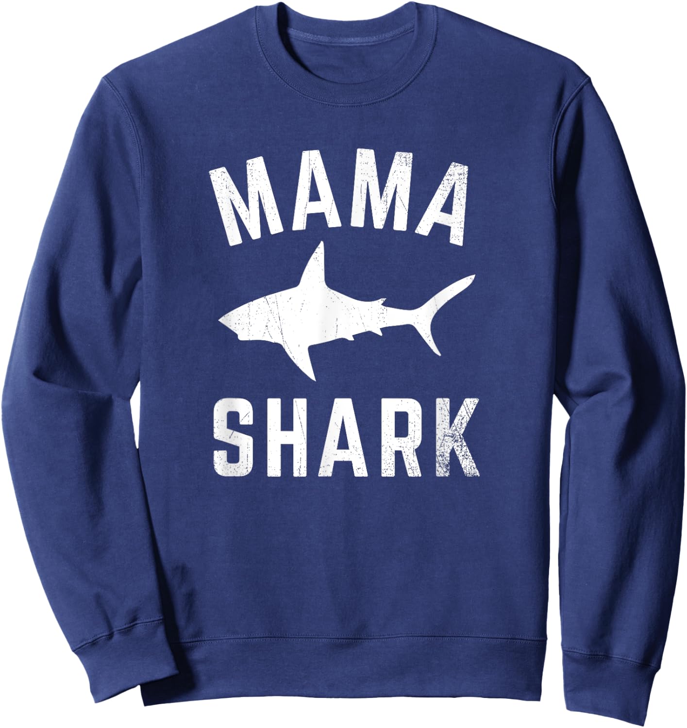 Mama Shark Family Matching Funny Shark Mommy Designer Sweatshirt - Sweatshirt | Navy