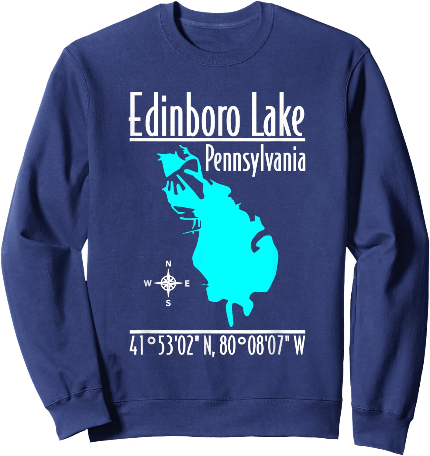 Modern Edinboro Lake - Pennsylvania Sweatshirt - Sweatshirt | Navy