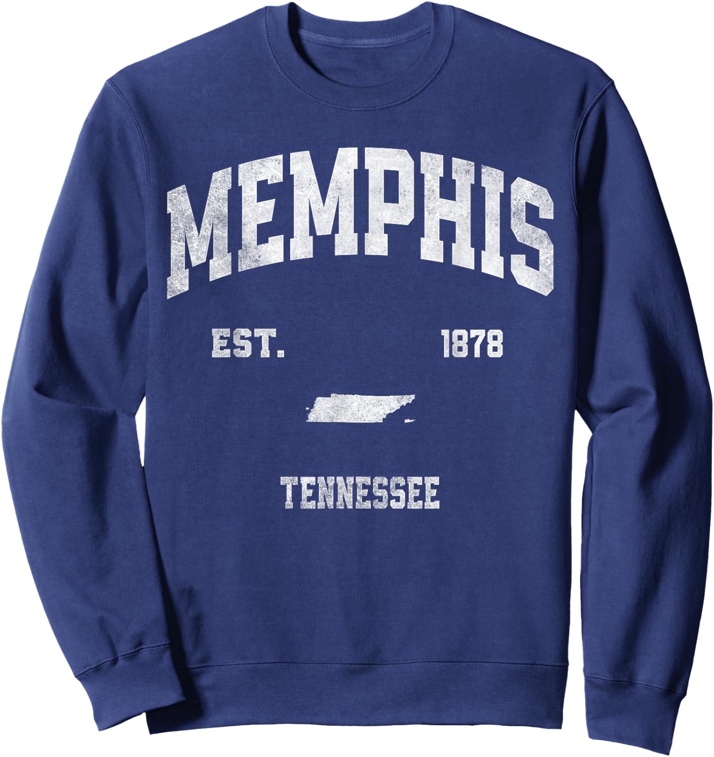 Memphis Tennessee TN Athletic Throwback Souvenir Sweatshirt - Sweatshirt | Navy
