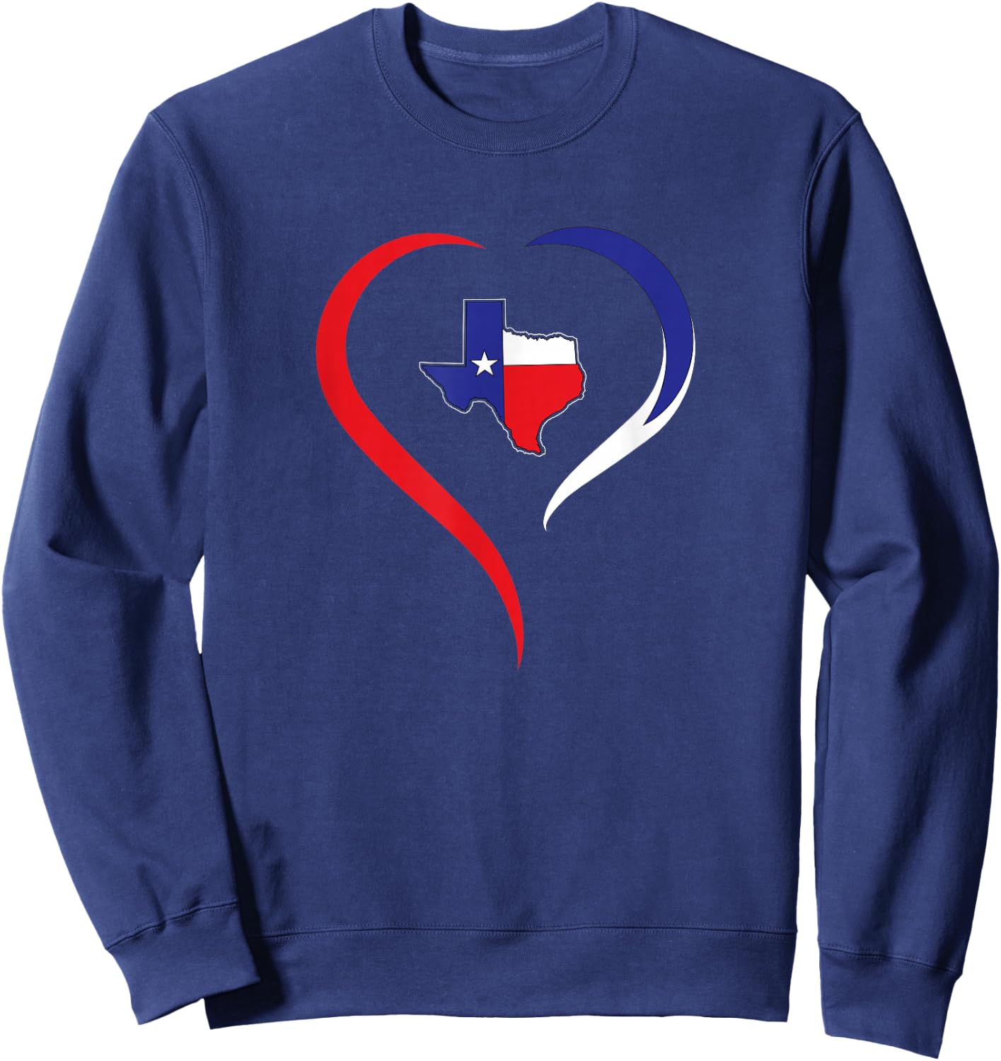 Country Western - I Love Texas And It's State Flag of Texas Sweatshirt - Sweatshirt | Navy