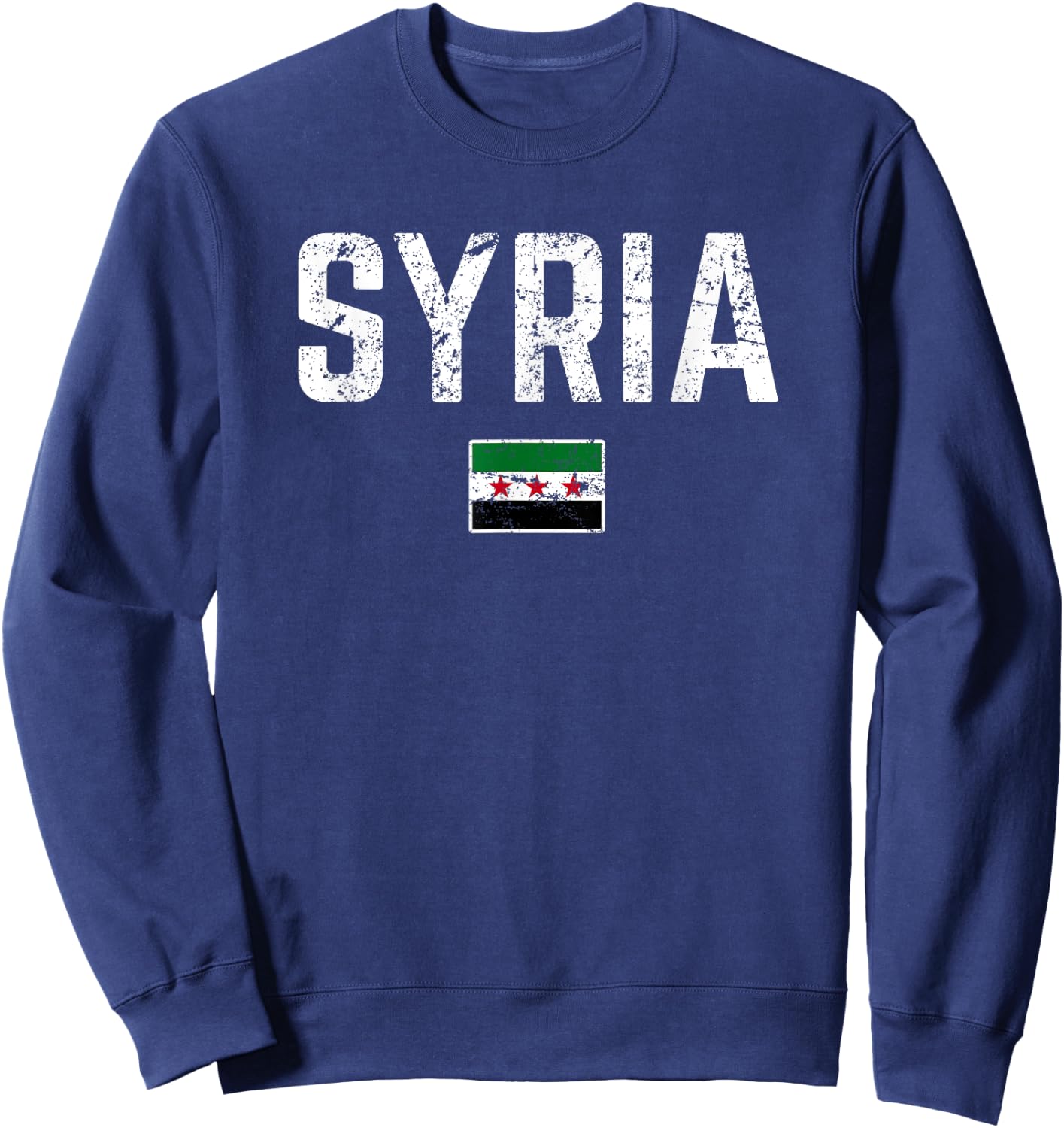SYRIA Flag Vintage | Men Women Kids | SYRIA Sweatshirt - Sweatshirt | Navy