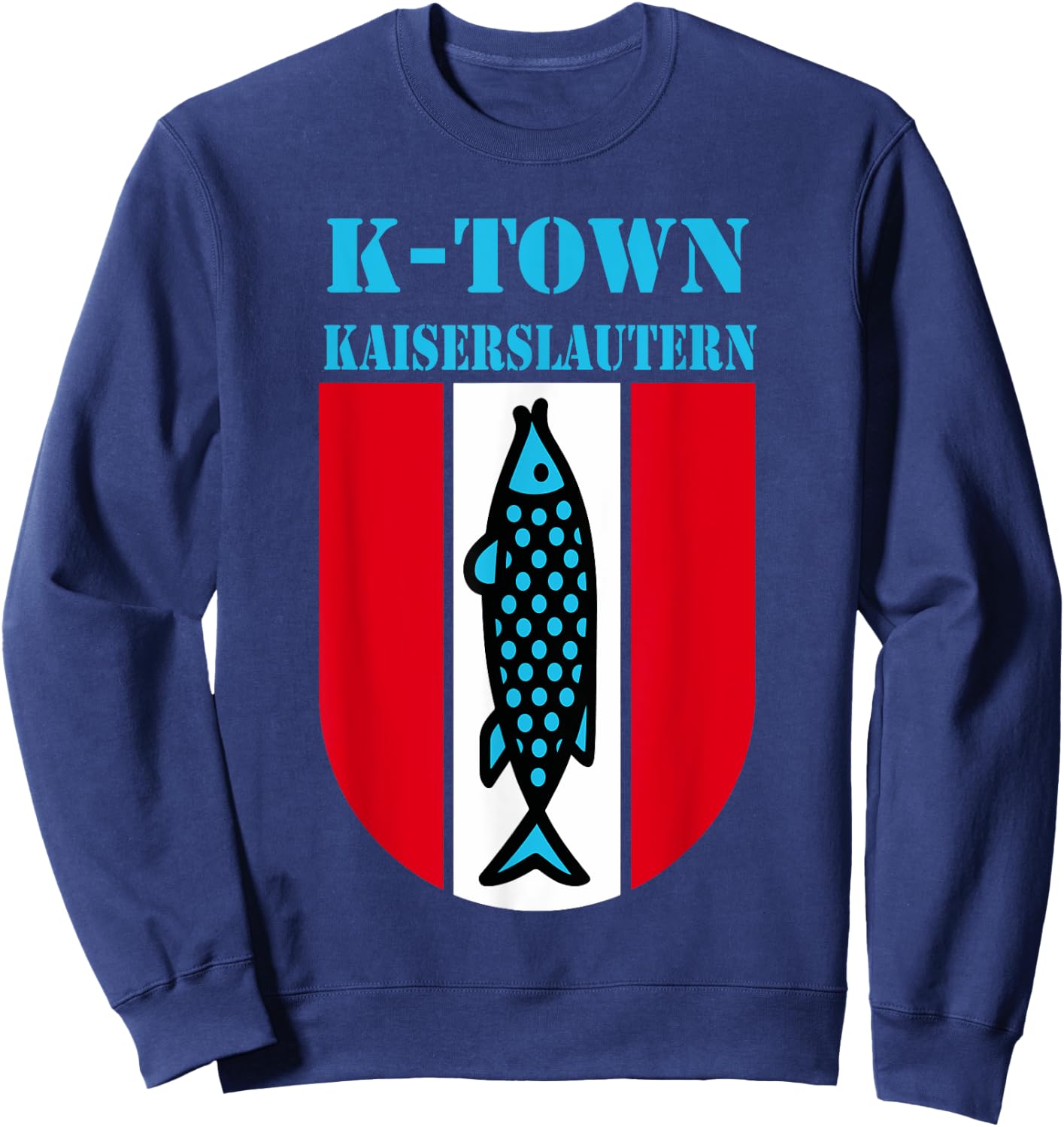 K-Town Kaiserslautern Deutschland Fisch Emblem Vintage Sweatshirt - Sweatshirt | Navy