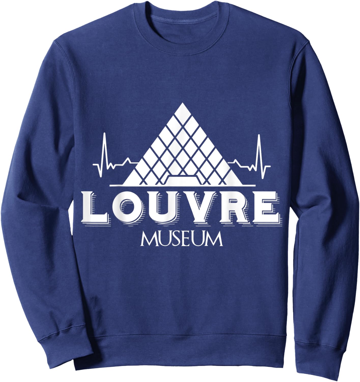 Louvre Museum Heartbeat from Paris France Sweatshirt - Sweatshirt | Navy