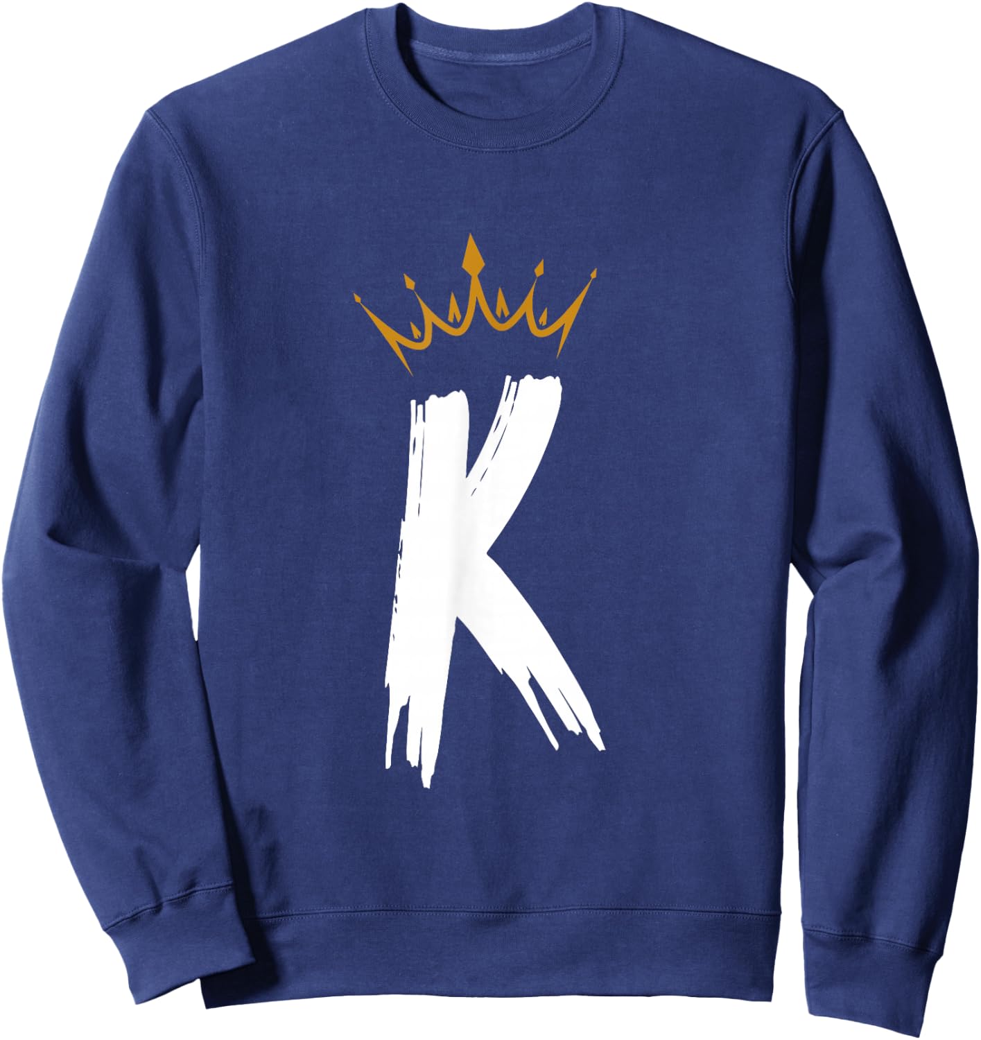 Queen King Letter K - Favorite Letter With Crown Alphabet Sweatshirt - Sweatshirt | Navy