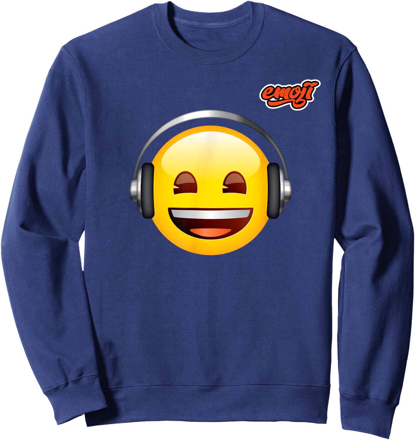 casques musique visage heureux Brillant Sweatshirt - Sweatshirt | Navy