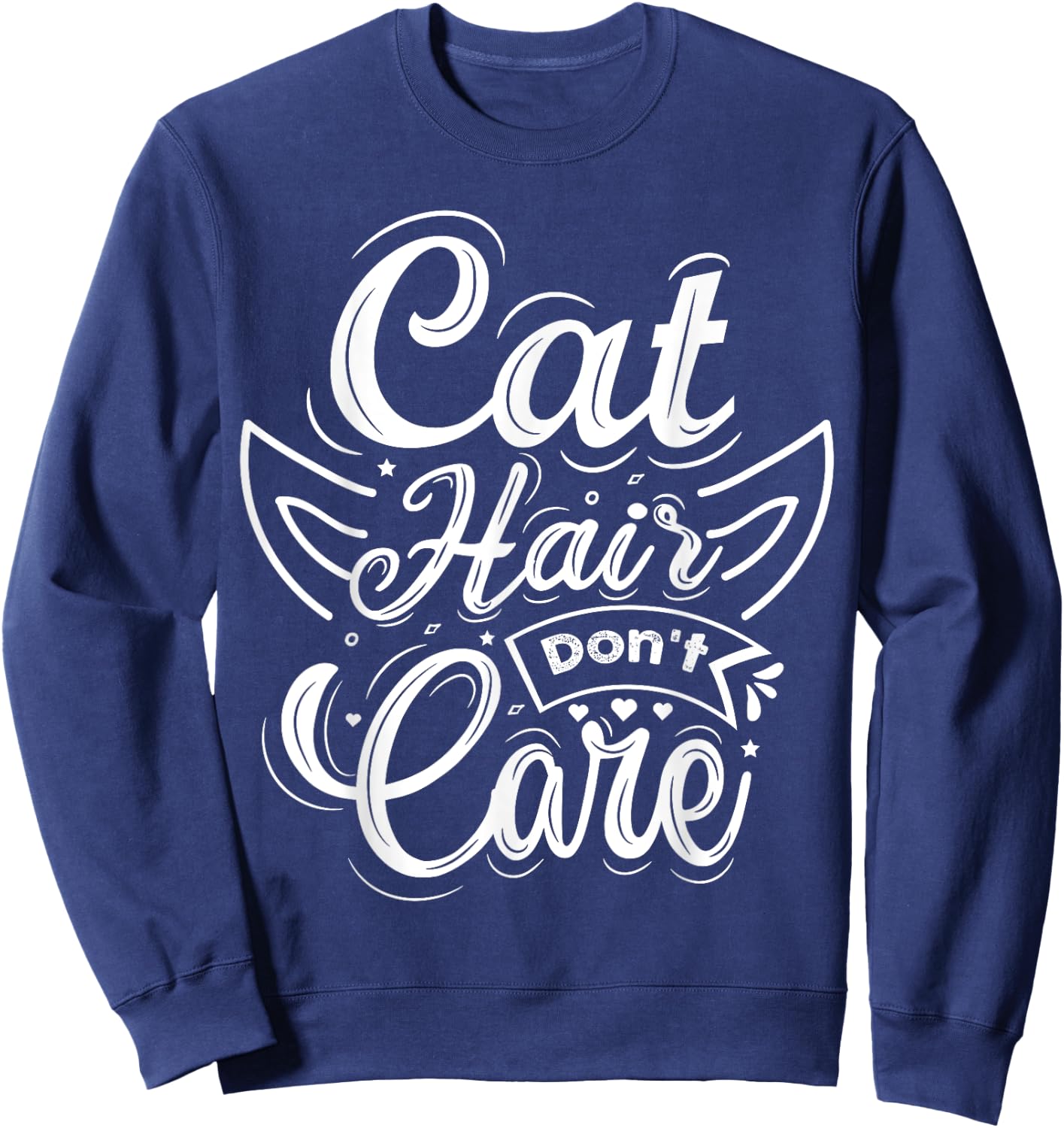 Cat Hair Don't Care Women Kids Sweatshirt - Sweatshirt | Navy