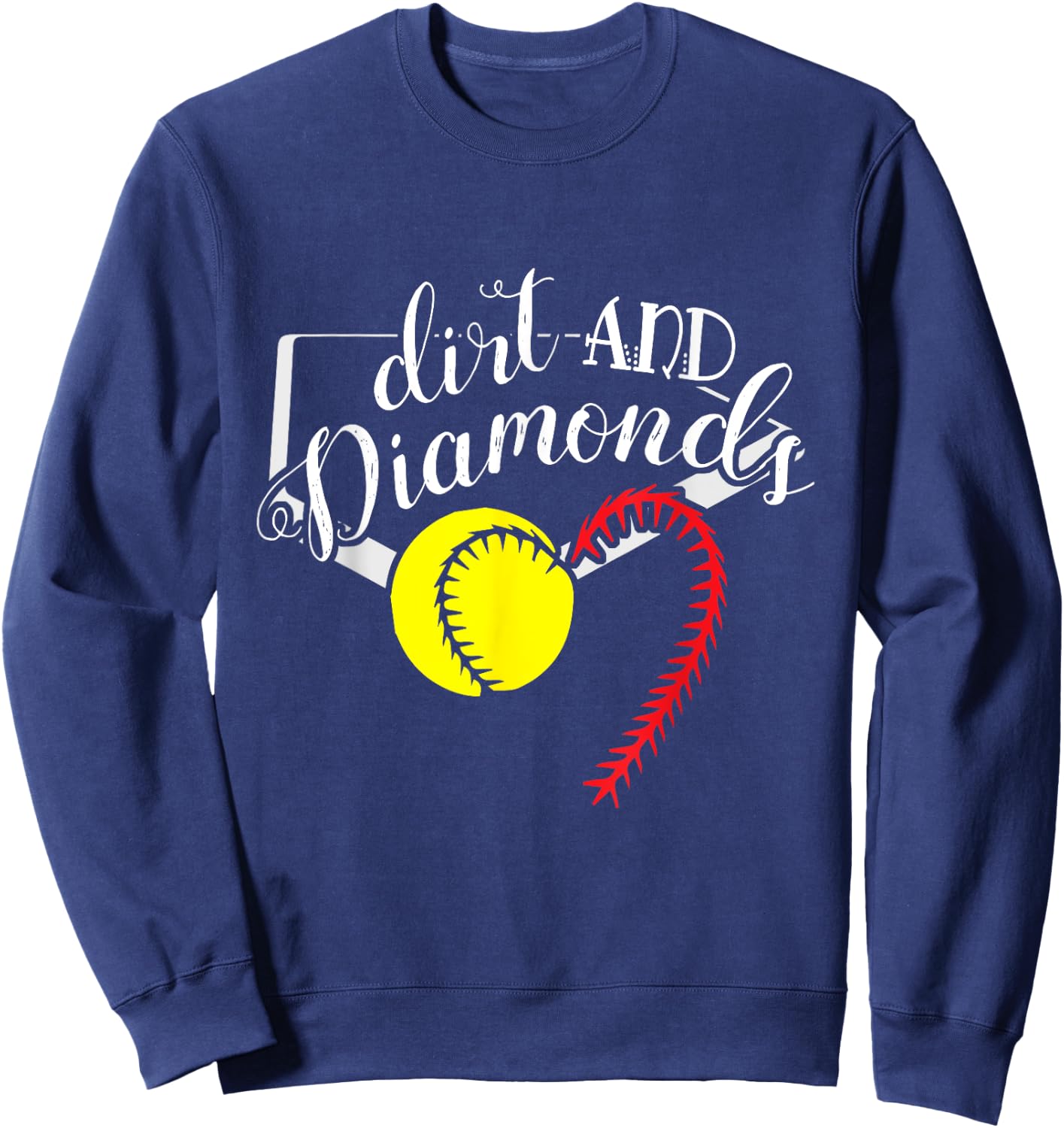Softball Player Gift Dirt Diamonds Softball Sweatshirt - Sweatshirt | Navy