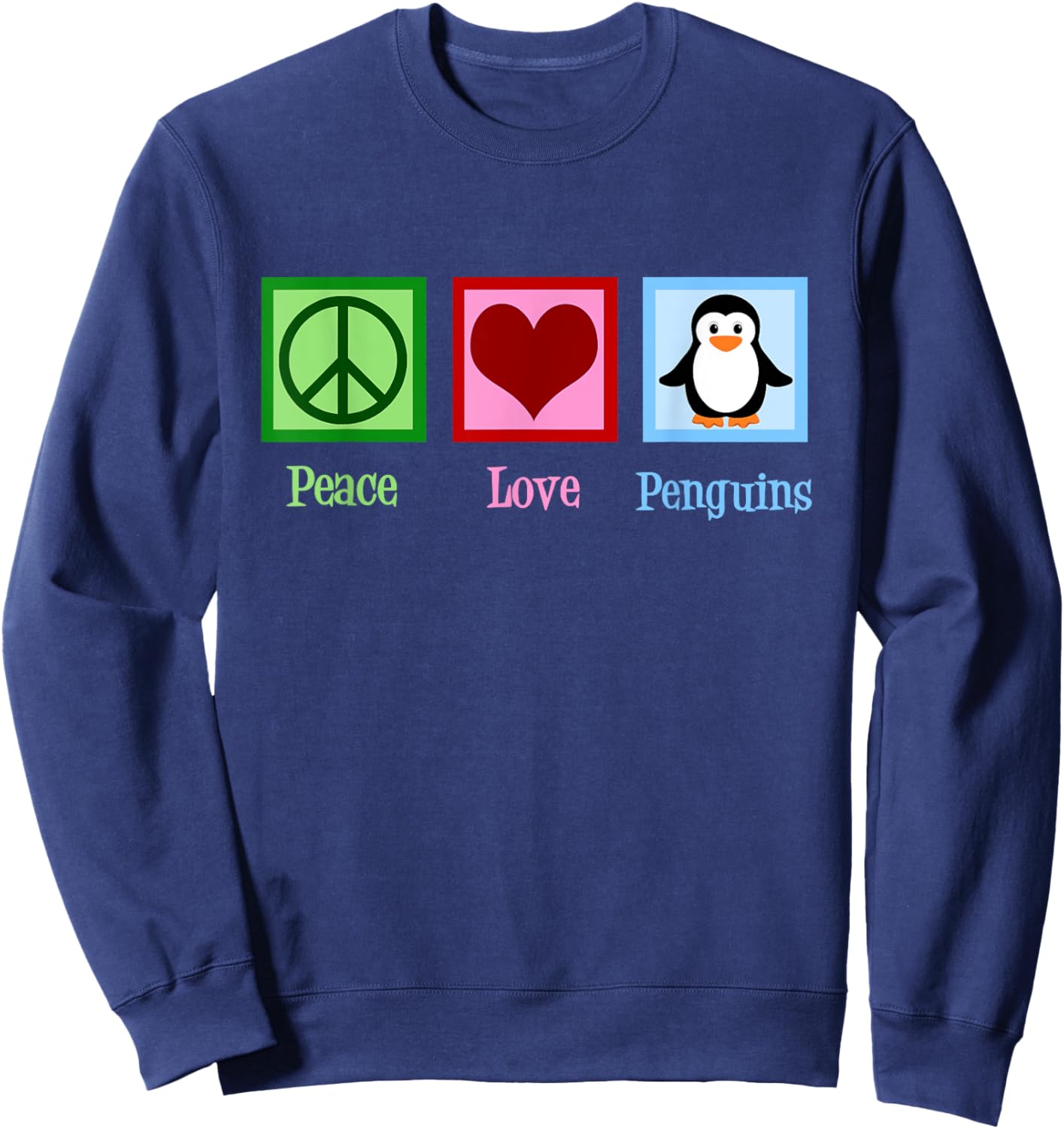 Peace Love Penguins Sweatshirt - Sweatshirt | Navy