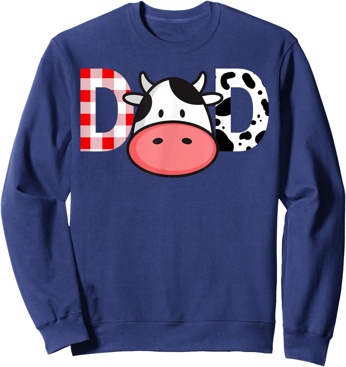 Cow Mom or Dad Birthday Farm Birthday Party Sweatshirt - Sweatshirt | Navy