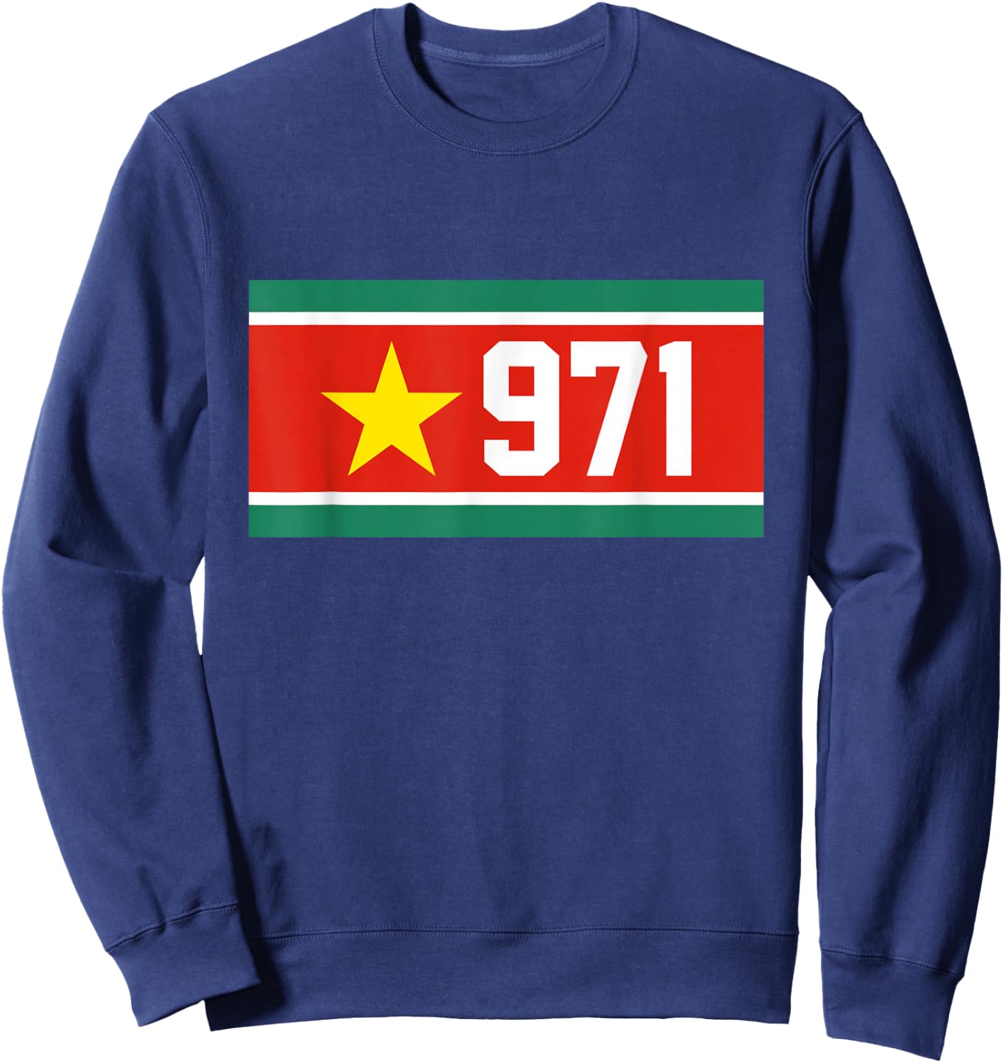 Guadeloupe Flag of Guadeloupe Guadeloupe 971 Gwada Sweatshirt - Sweatshirt | Navy