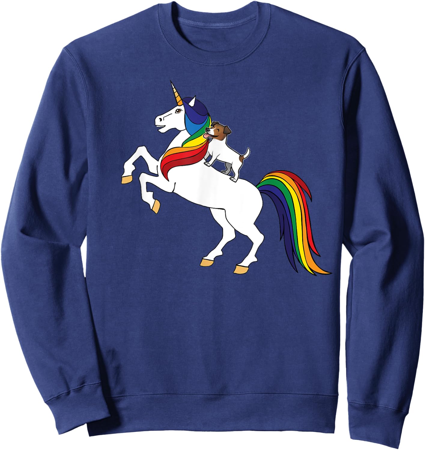 JRT Dog Lover Unicorn Kids Girls Jack Russell Sweatshirt - Sweatshirt | Navy