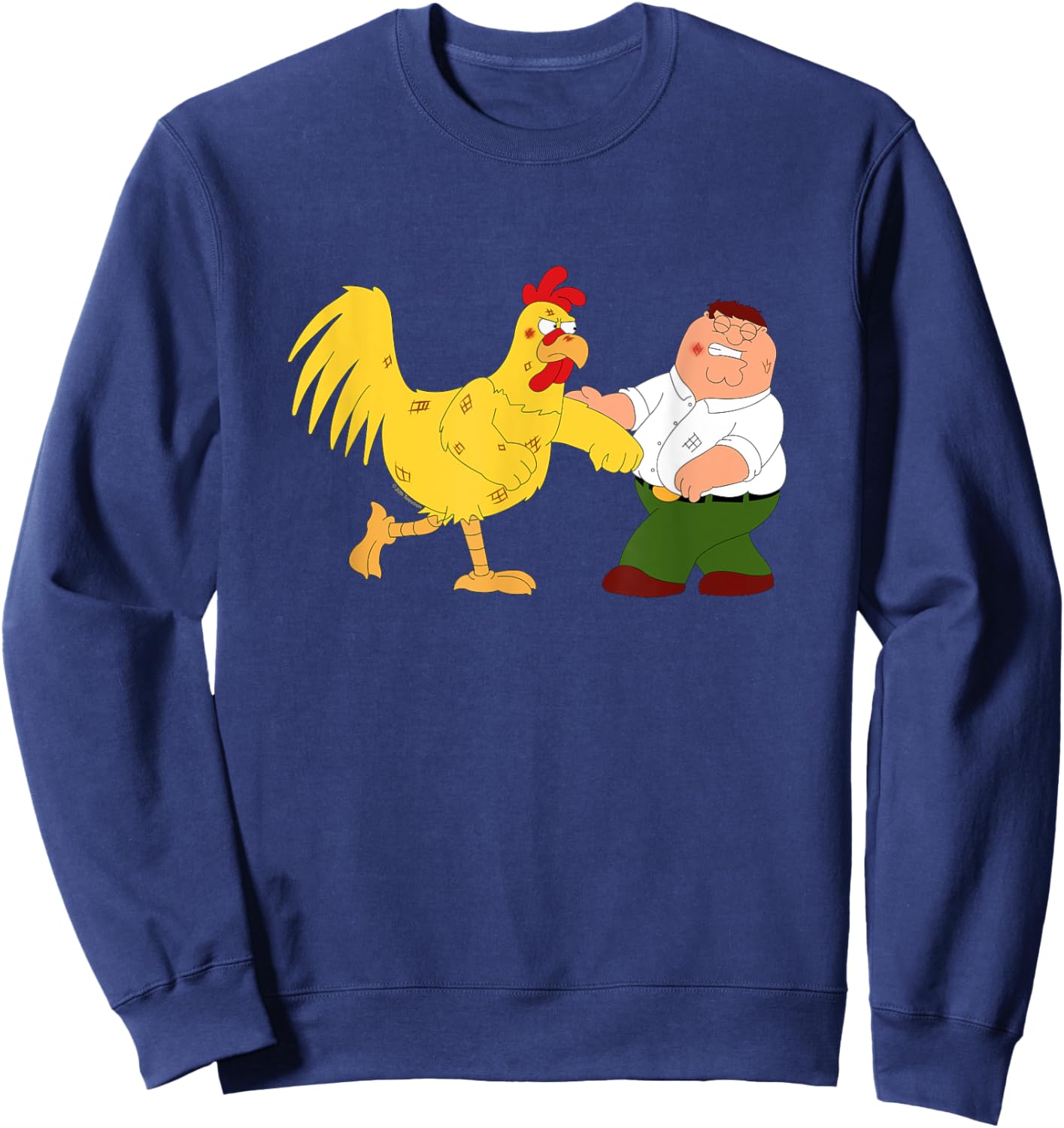Family Guy Peter & Chicken Fighting Sweatshirt - Sweatshirt | Navy