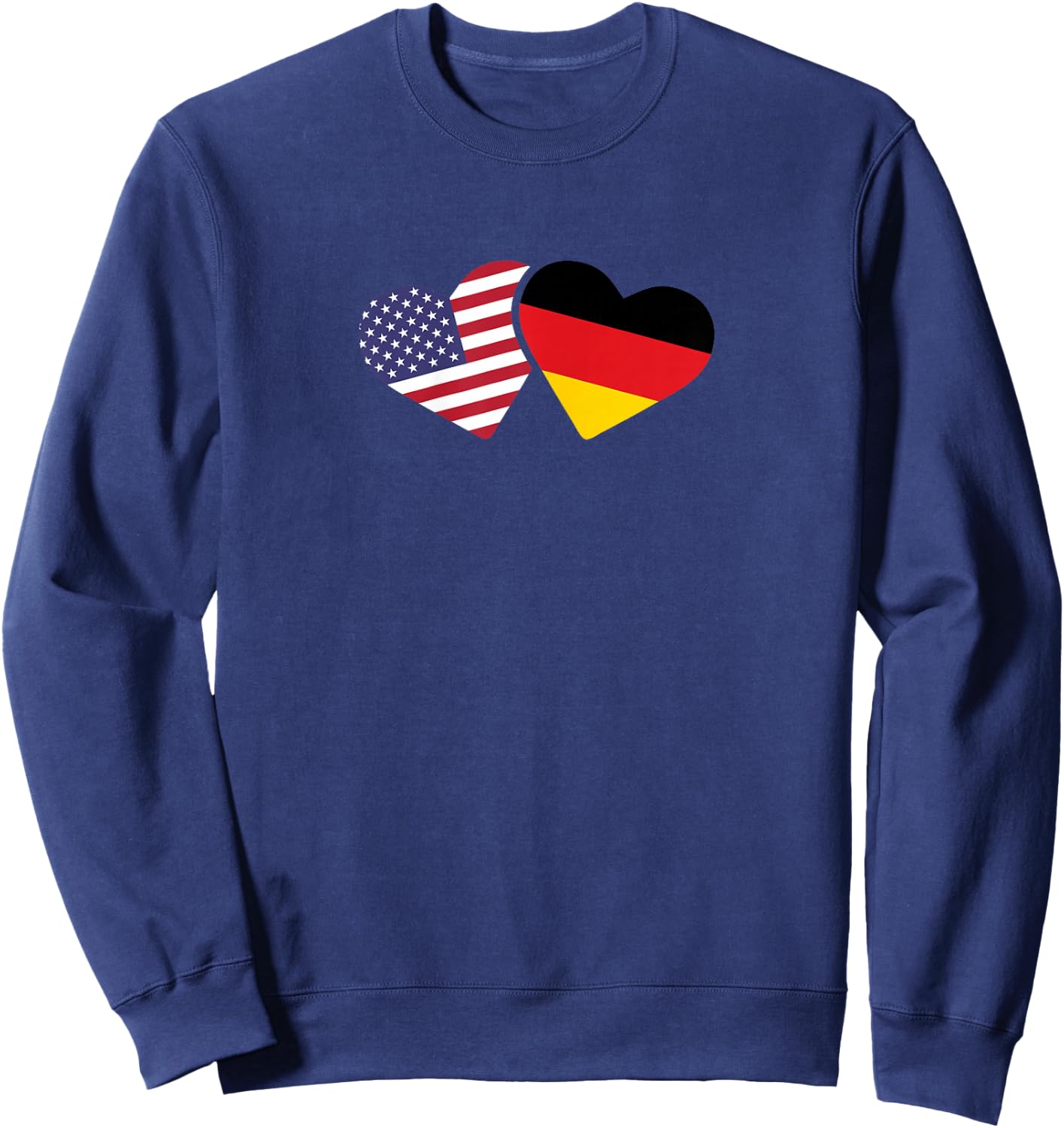 Germany USA Flag T Shirt Heart German American Love Cute Sweatshirt - Sweatshirt | Navy