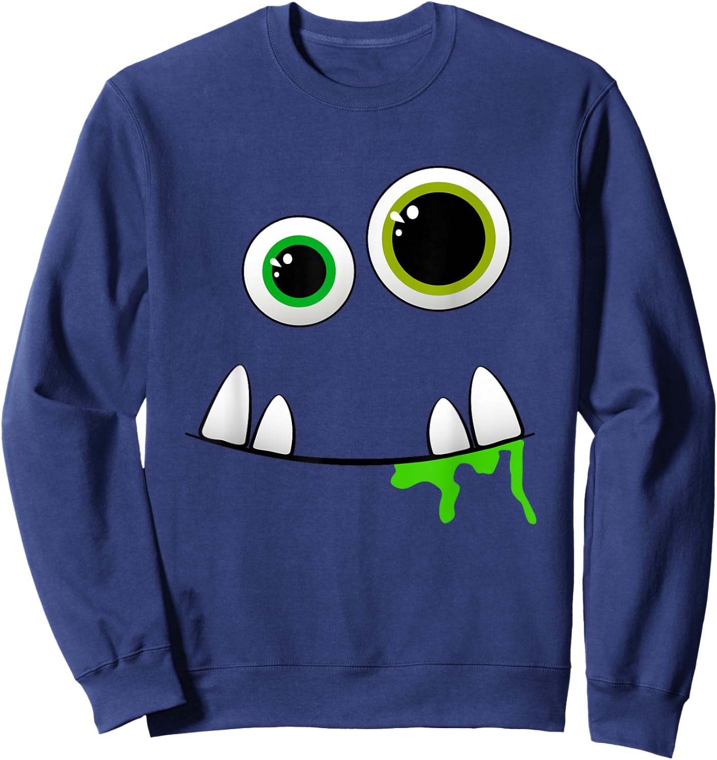 Cute Monster Face Halloween Group Costume Gift Sweatshirt - Sweatshirt | Navy