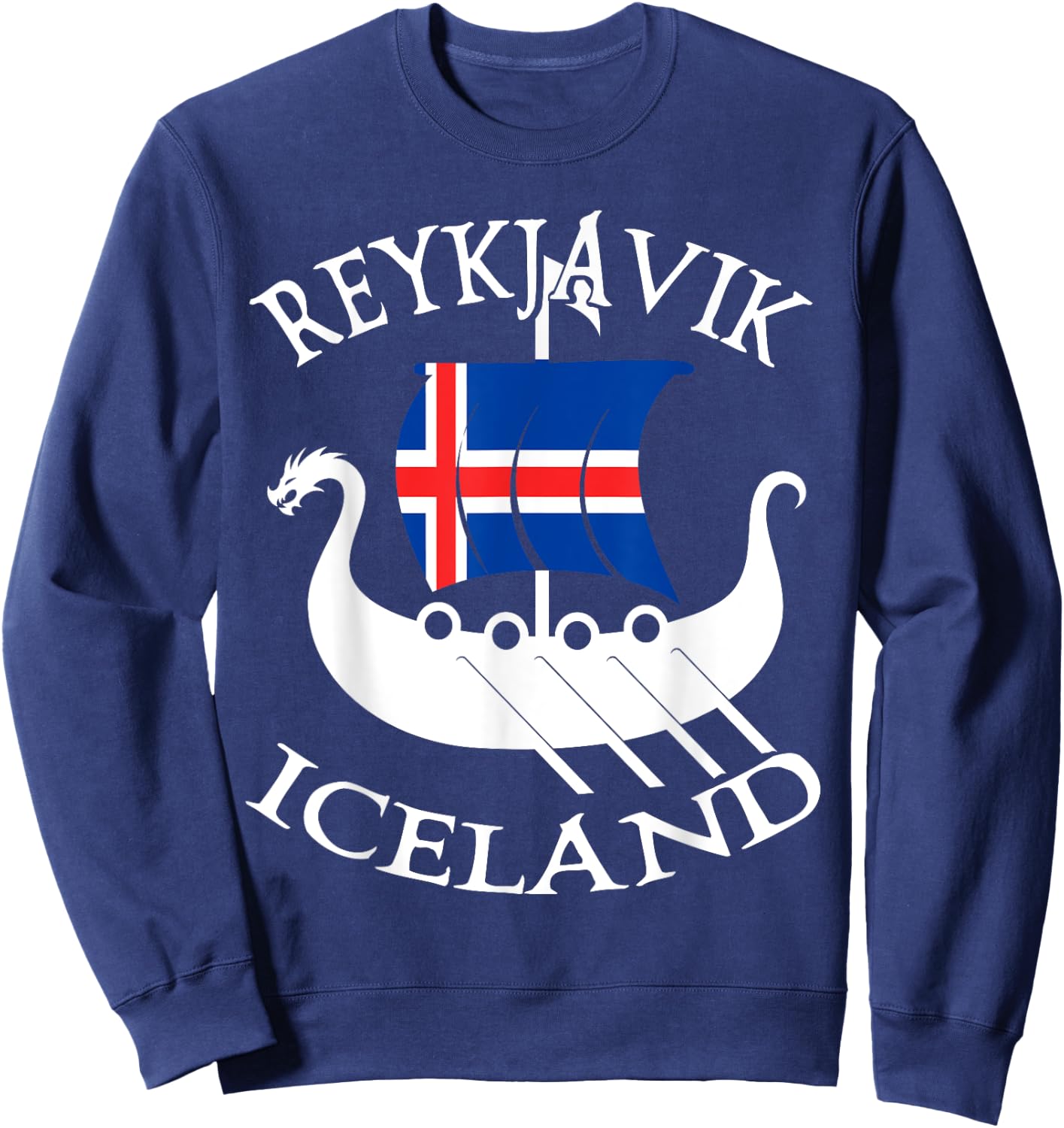 Reykjavik Viking Boat Iceland Sweatshirt - Sweatshirt | Navy