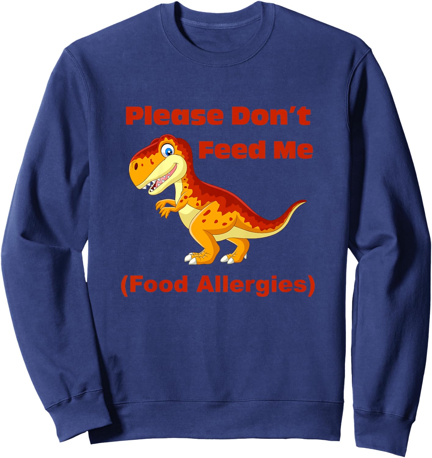 Food Allergy Toddler Kids with T-Rex Sweatshirt - Sweatshirt | Navy