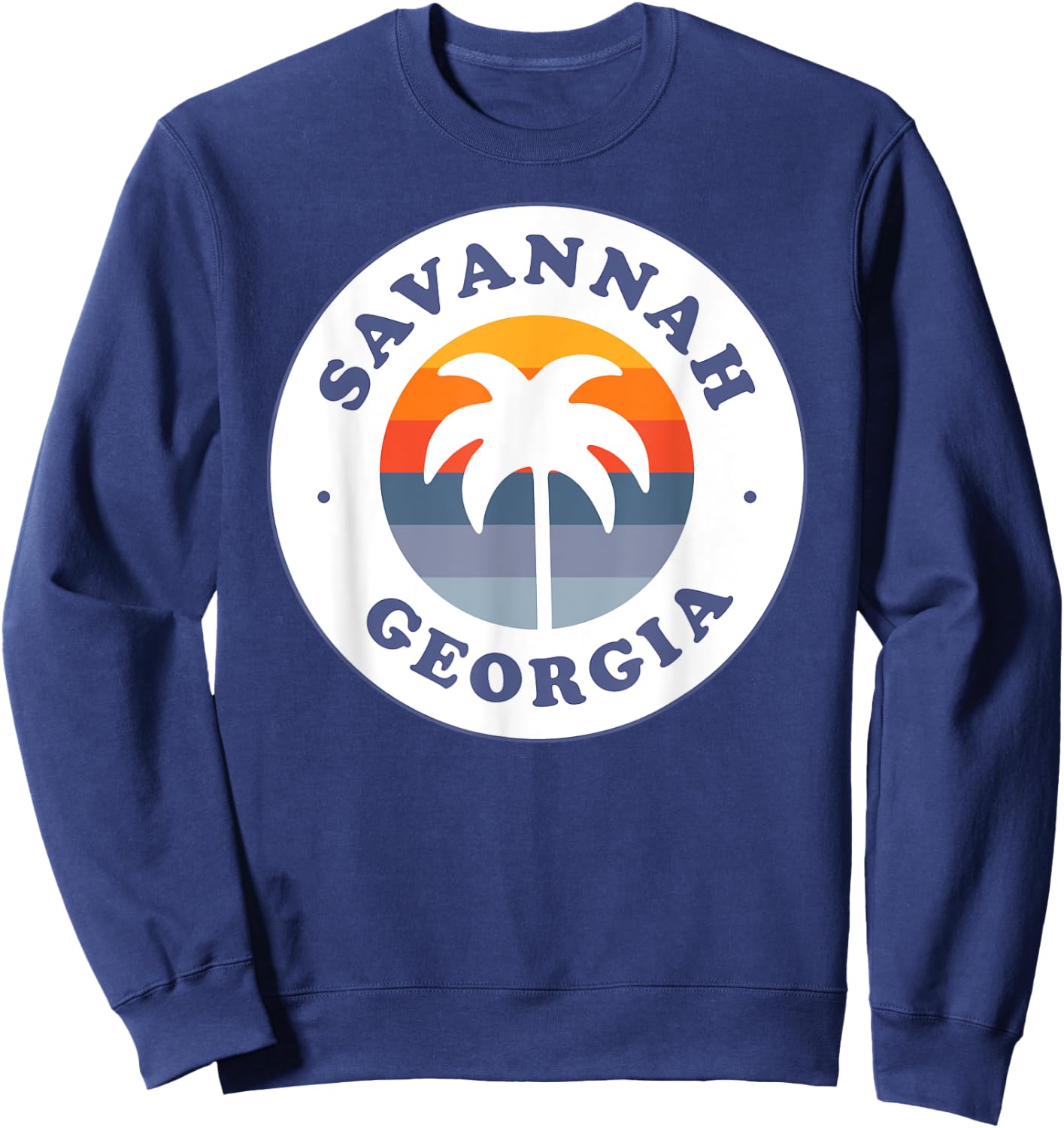 Savannah Georgia GA Palm Tree Beach Vacation Souvenirs Men Women Girls Kids Sweatshirt - Sweatshirt | Navy