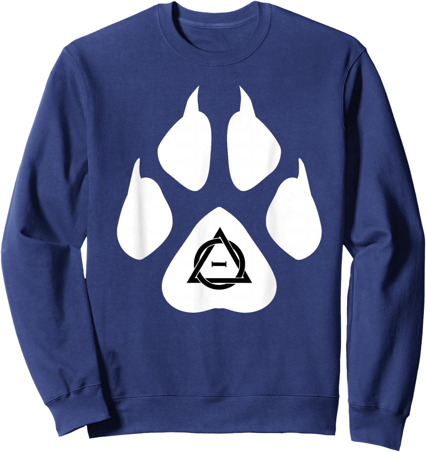 Therian Fox Paws Symbol Sign Quadrobics Otherkin , Black, S Sweatshirt - Sweatshirt | Navy