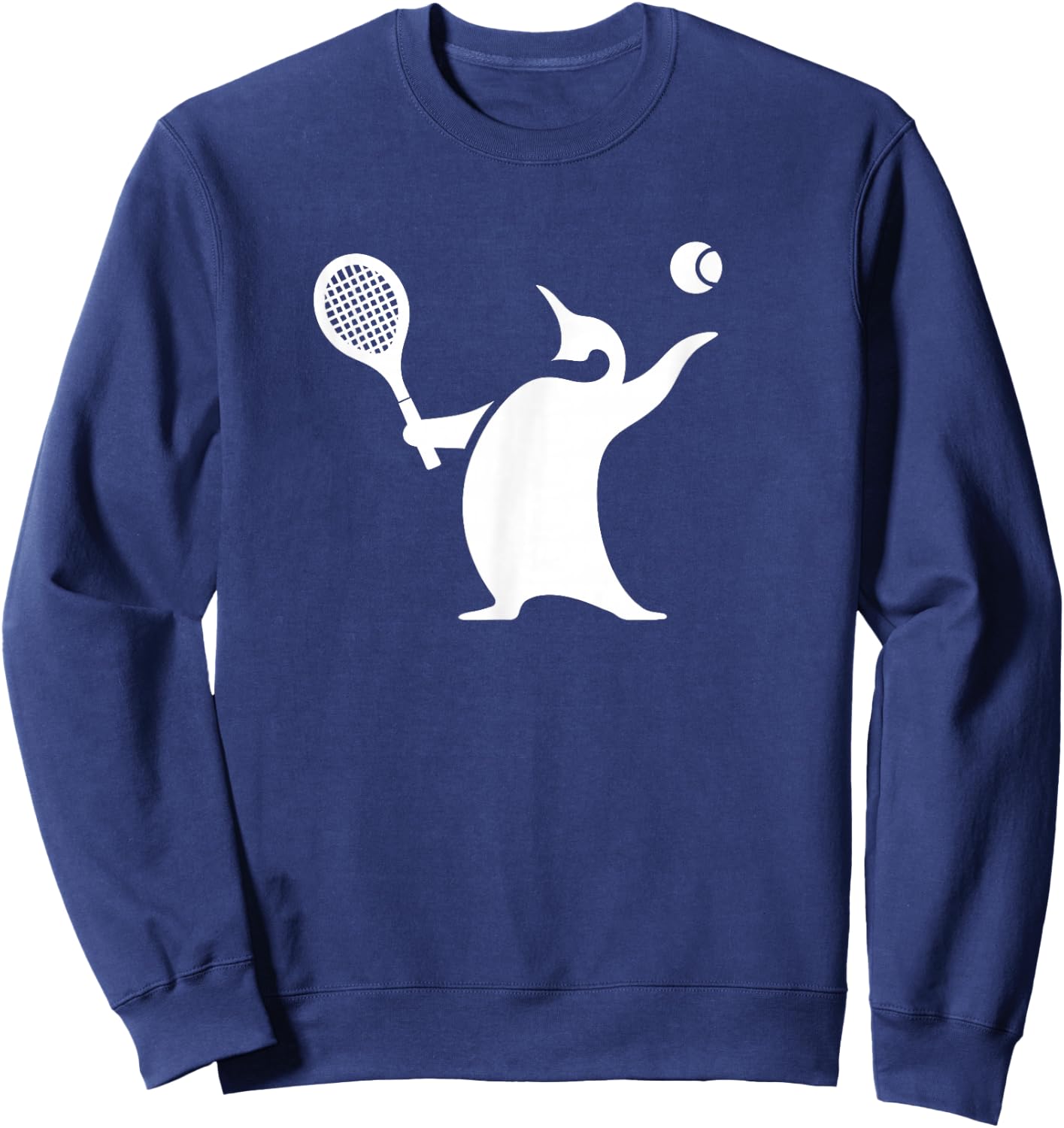 Minimalist Penguin Tennis Silhouette Design Sweatshirt - Sweatshirt | Navy