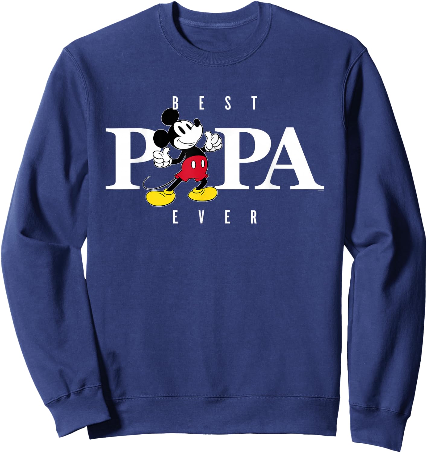 Disney Mickey Mouse Thumbs Up Best Papa Ever Father’s Day Sweatshirt - Sweatshirt | Navy