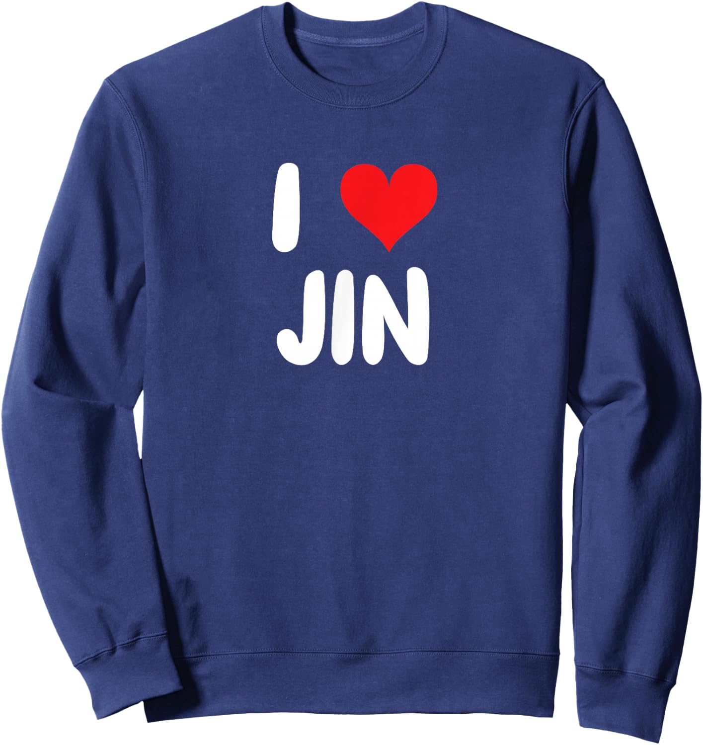 I Love Jin - Heart Sweatshirt - Sweatshirt | Navy