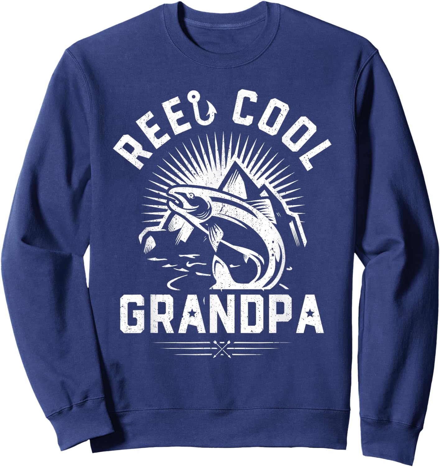 Reel Cool Grandpa Shirt Gift Funny Fishing Fathers Day Sweatshirt - Sweatshirt | Navy