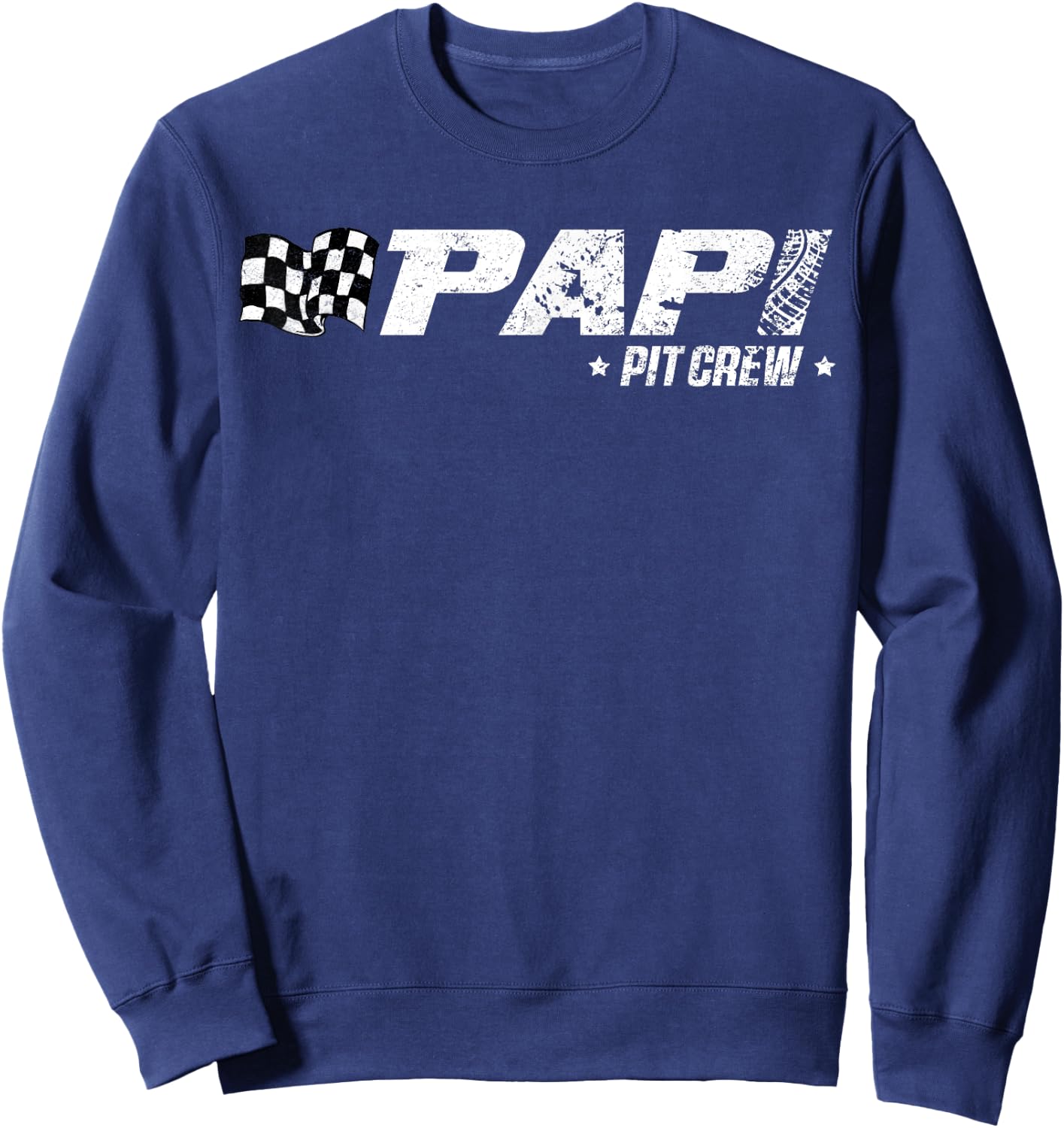 Papi Pit Crew Race Car Birthday Family Racing Sweatshirt - Sweatshirt | Navy