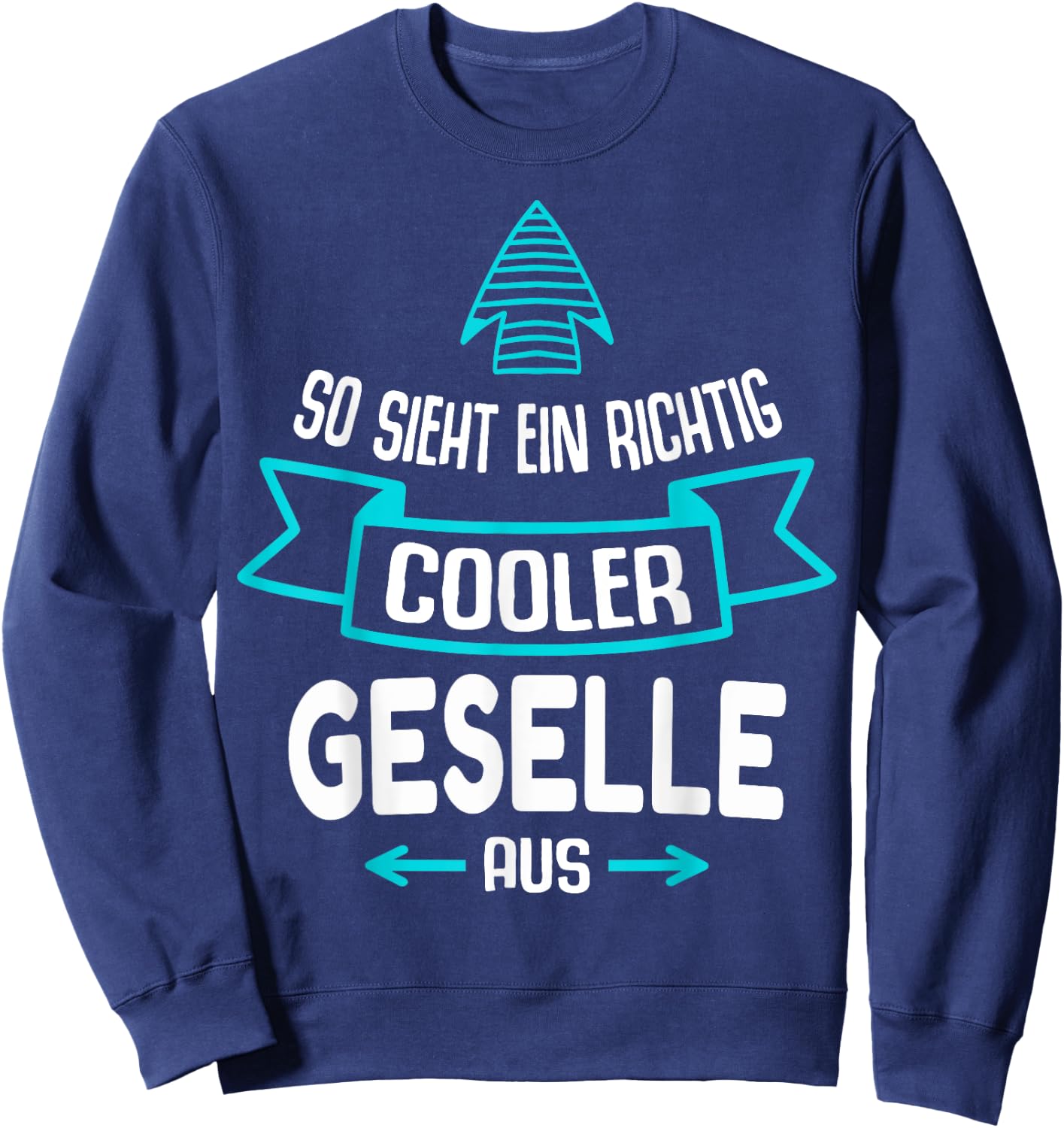 with German Text "Geselle Prüfung Gesellenprüfung Sayings Passed Training, black Sweatshirt - Sweatshirt | Navy