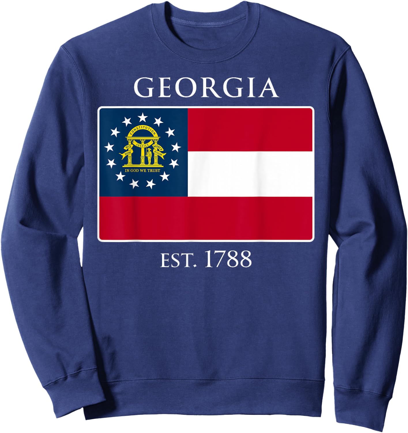 Georgia Flag 4th US State 1788 Georgian Sweatshirt - Sweatshirt | Navy