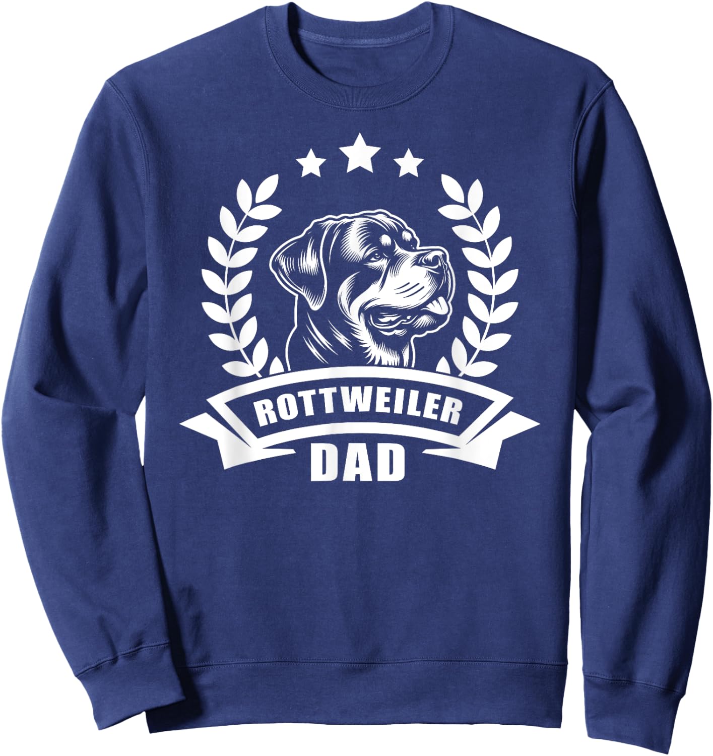 Rottweiler Dad - With Banner and Ear Wreath Sweatshirt - Sweatshirt | Navy