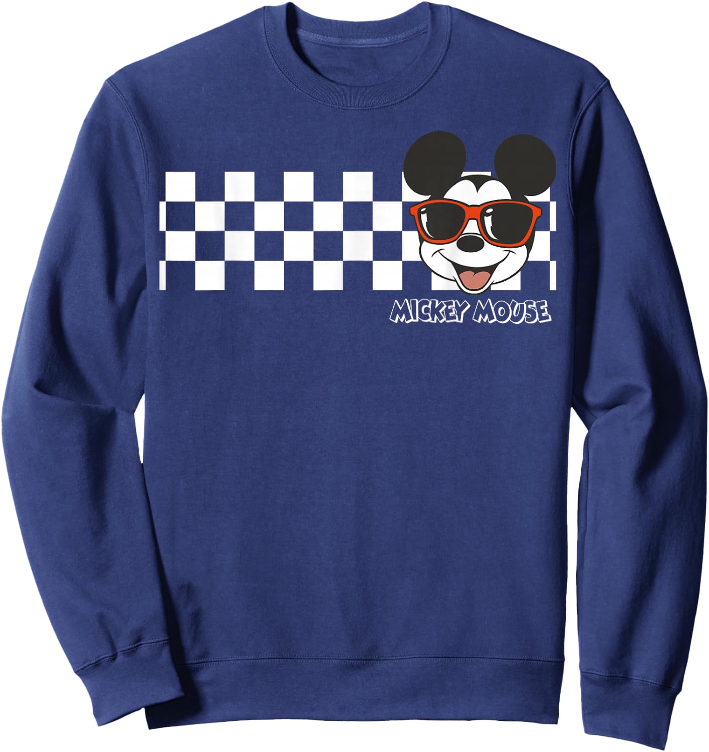 Disney Mickey and Friends Mickey Mouse Checkerboard Stripe Sweatshirt - Sweatshirt | Navy