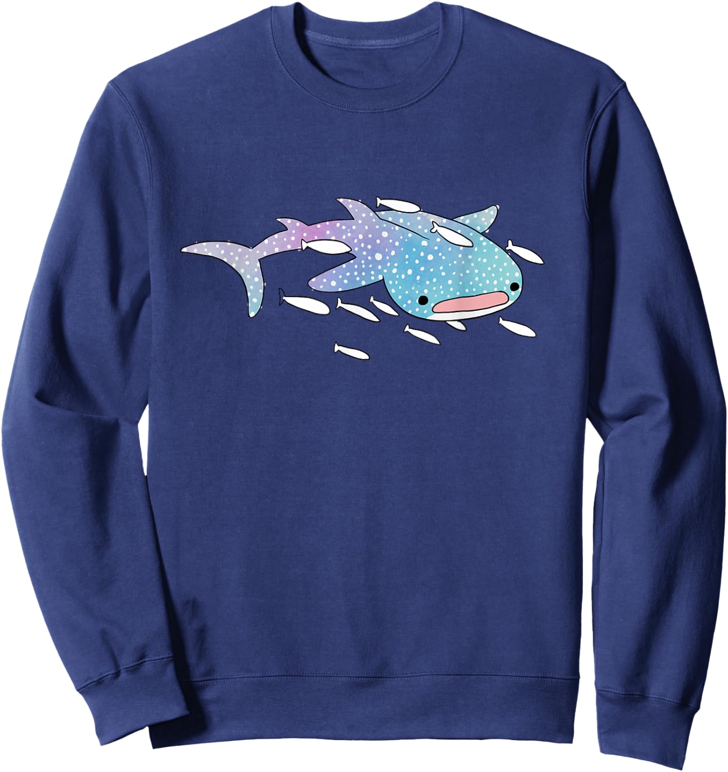 Cute Kawaii Aesthetic Blue Whale Shark Ocean Gift Sweatshirt - Sweatshirt | Navy