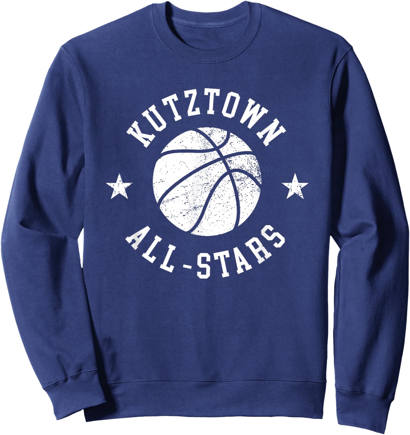 Kutztown Vintage All-Stars Retro 80s Basketball Sweatshirt - Sweatshirt | Navy