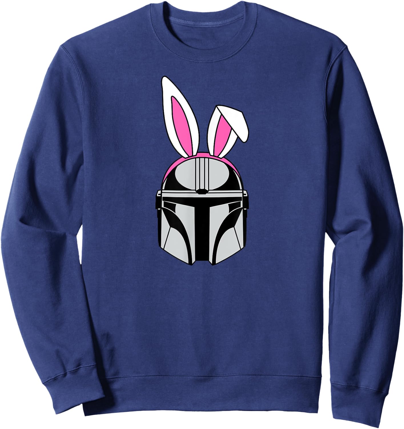 Amazon Essentials The Mandalorian Helmet Spring Easter Bunny Ears Sweatshirt - Sweatshirt | Navy