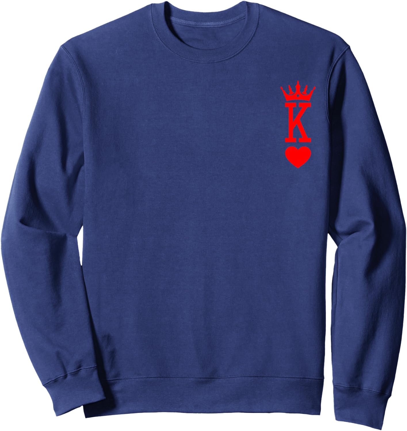 King of Hearts King and Queen Easy Couple Halloween Costume , black Sweatshirt - Sweatshirt | Navy