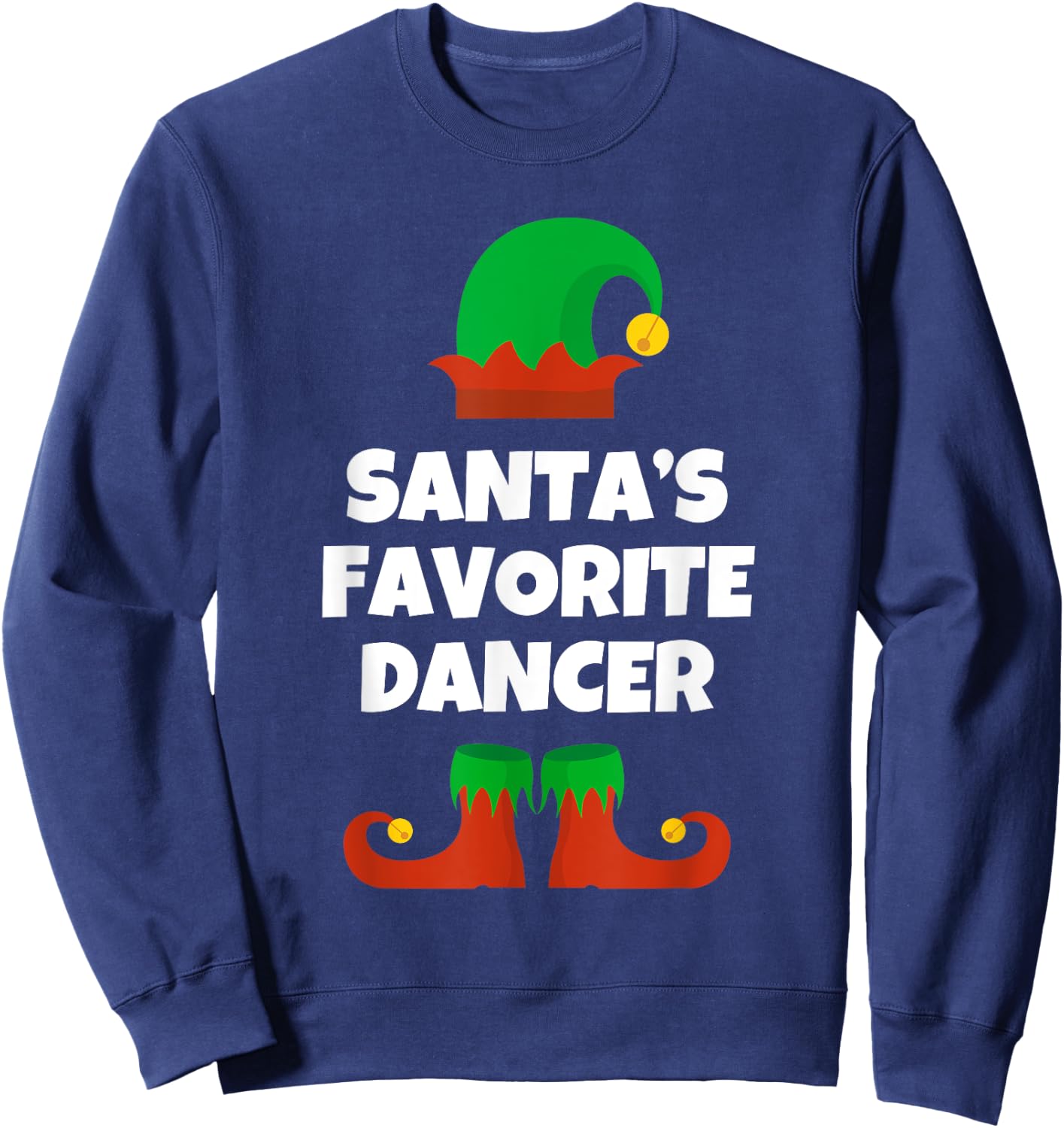 Santas Favorite Dancer Hat Christmas Funny Pj Dancing Dance Sweatshirt - Sweatshirt | Navy