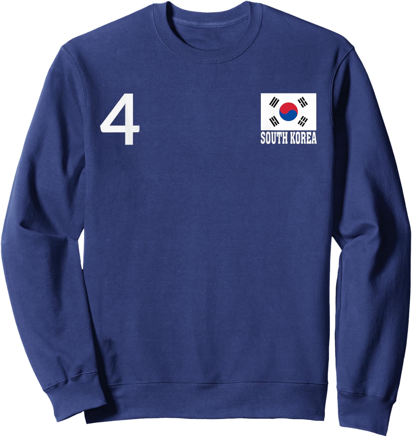 South Korea Number 4 National Flag Country Heritage Sweatshirt - Sweatshirt | Navy
