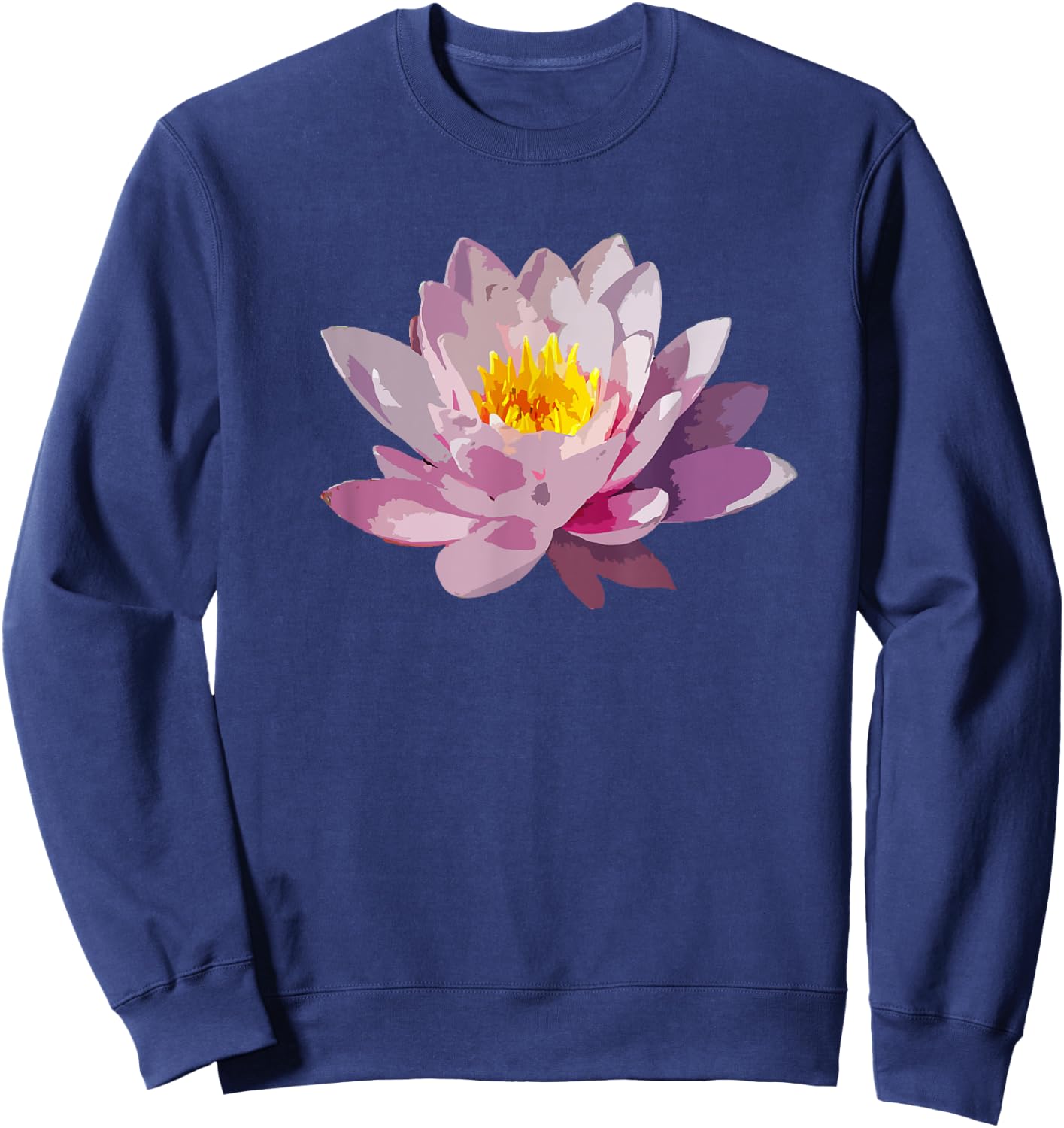 Flower Water Lily Pink Gardener Feminine Yoga Lotus Gift Sweatshirt - Sweatshirt | Navy