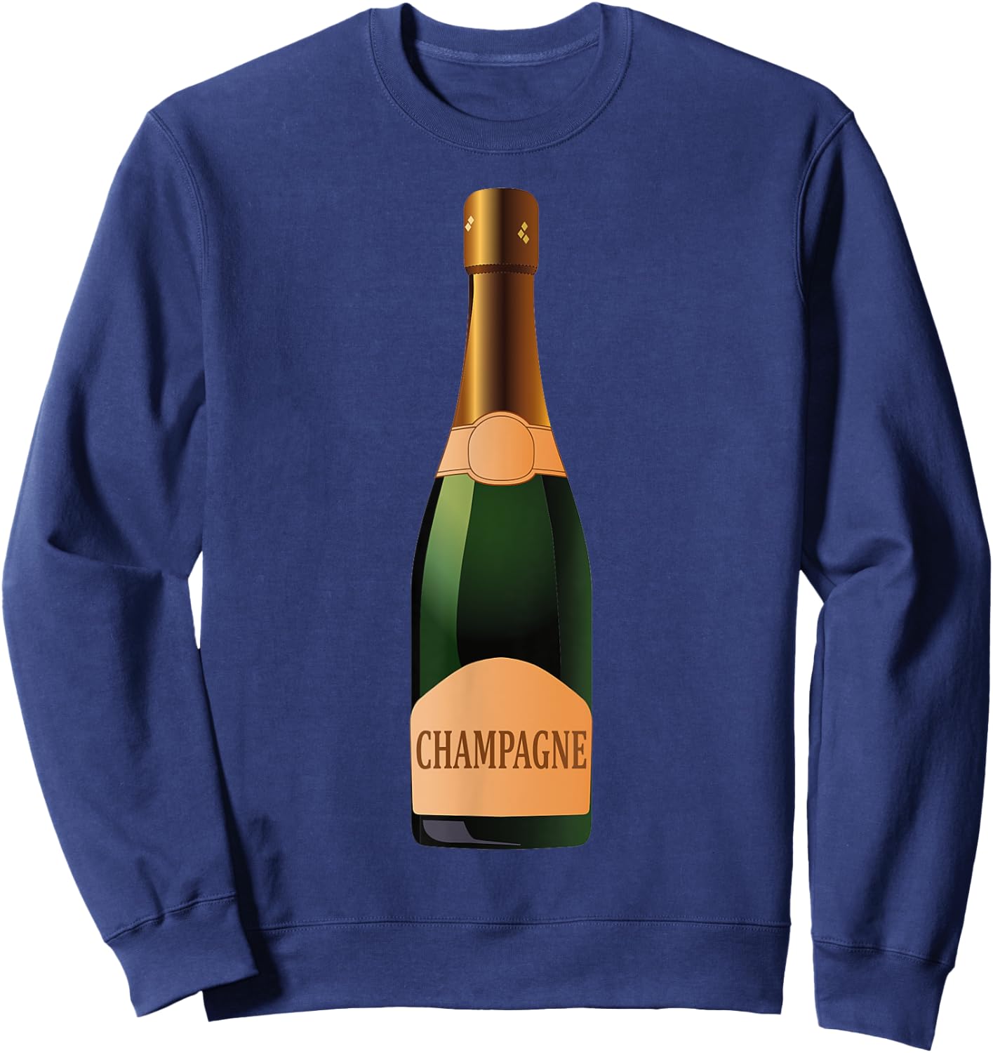 Champagne Bottle Halloween Costume , Black, S Sweatshirt - Sweatshirt | Navy