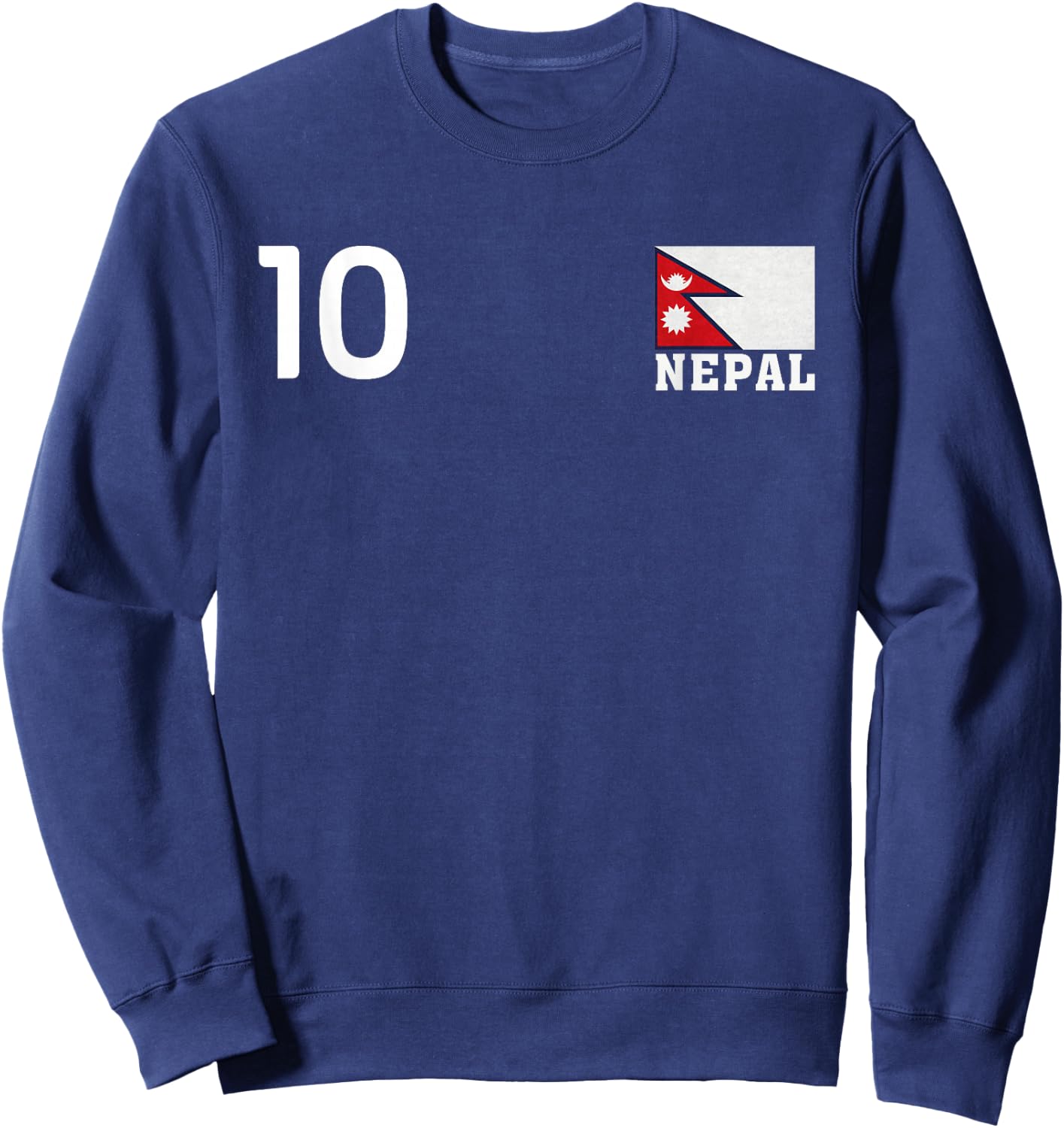 Nepal Number 10 National Flag Country Pride Heritage Sweatshirt - Sweatshirt | Navy