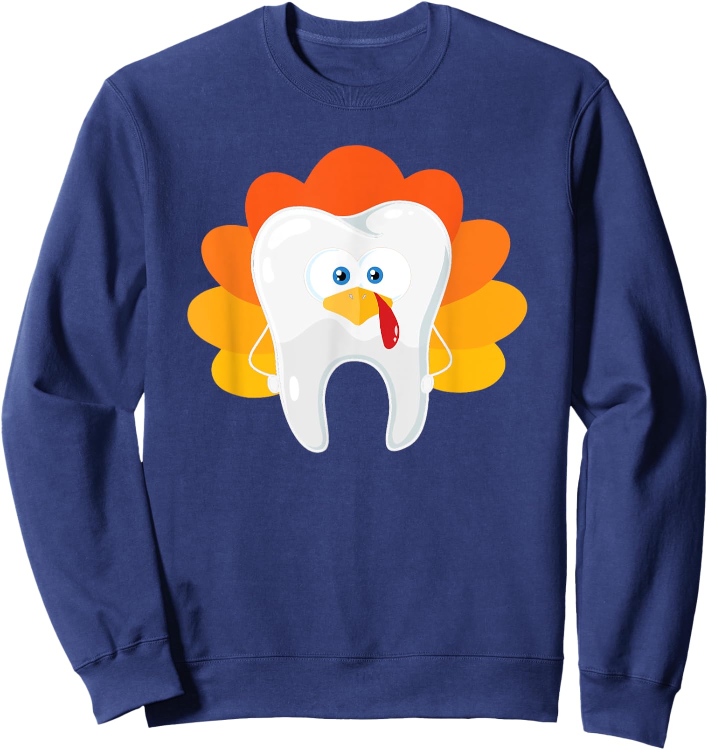 Thanksgiving Tooth Dental Hygiene Dentist Sweatshirt - Sweatshirt | Navy
