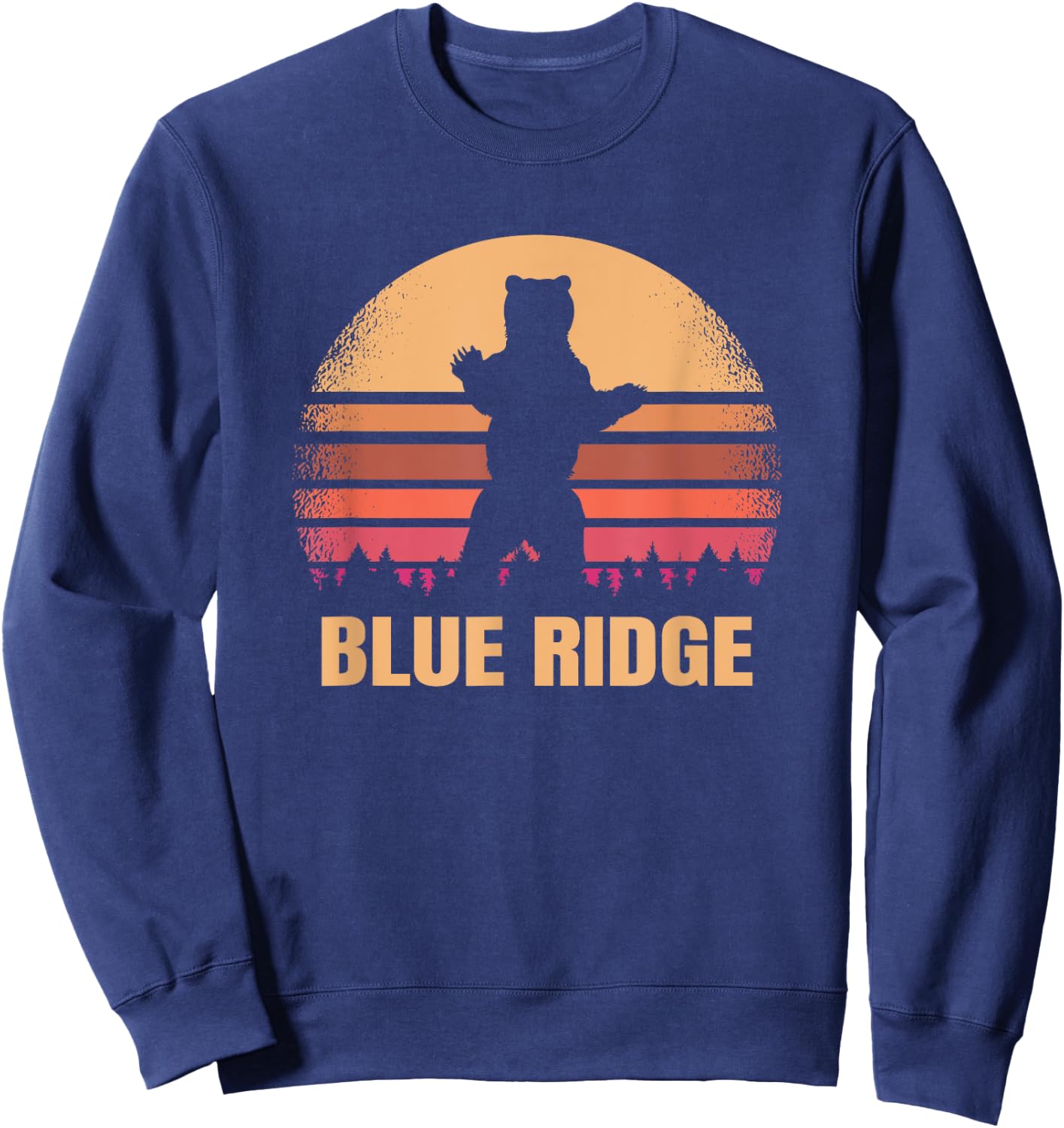 Blue Ridge Georgia Vintage Bear Distressed 70s 80s GA Sunset Sweatshirt - Sweatshirt | Navy