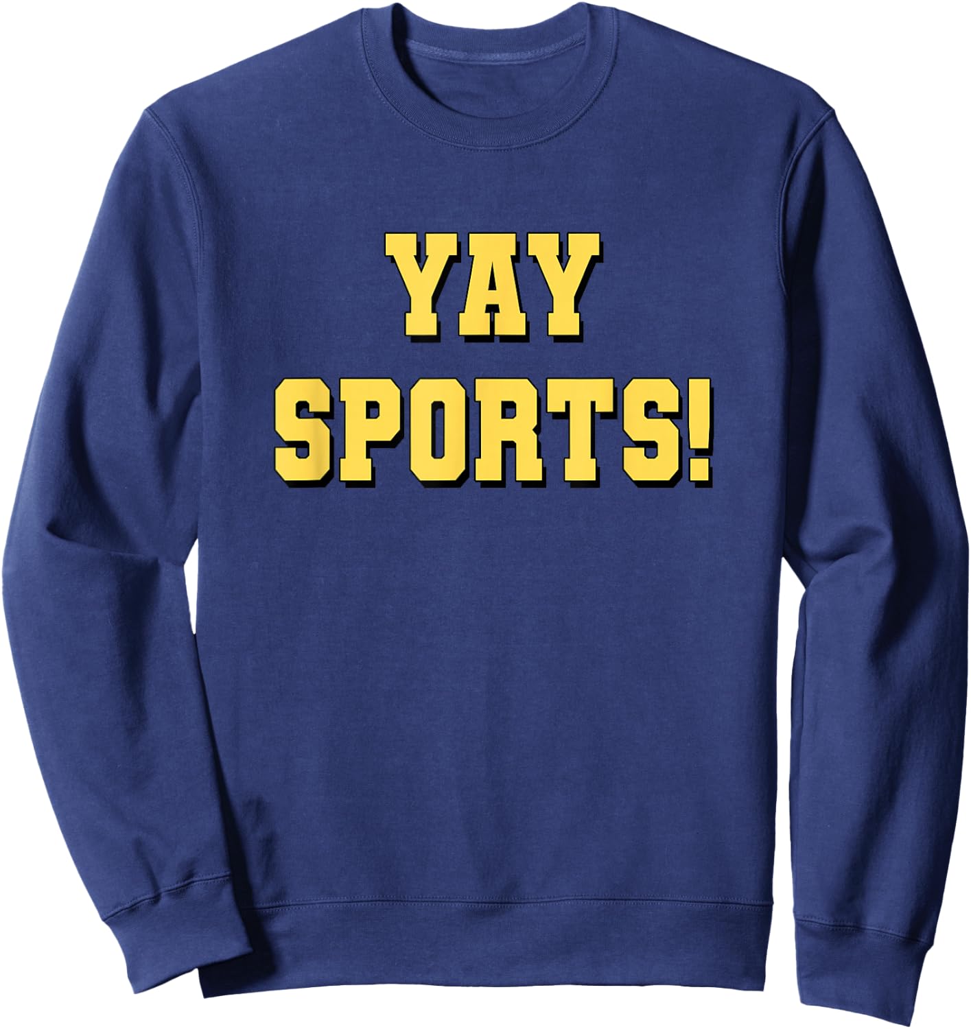 Yay Sports! - Yellow Letters Sweatshirt - Sweatshirt | Navy