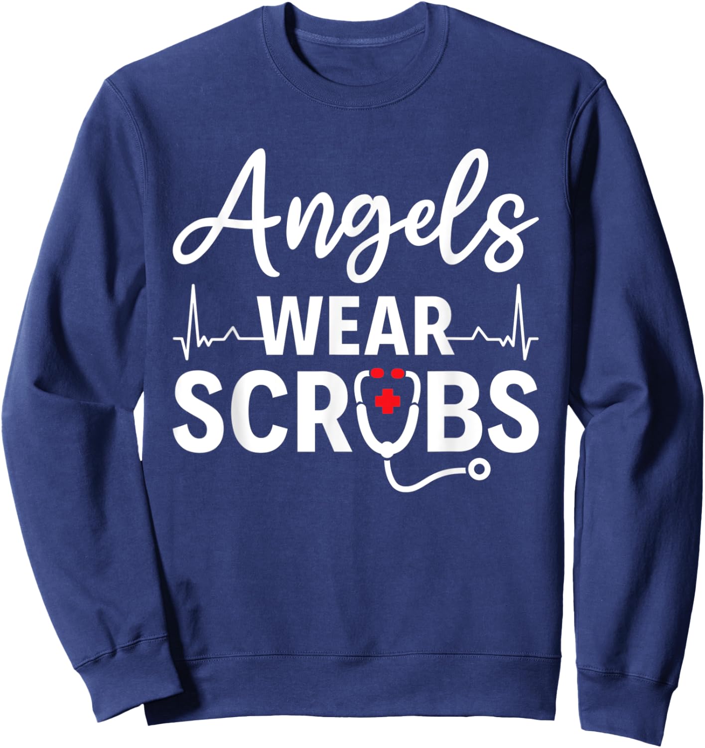 Angels Wear Scrubs Homecare Nurse Sweatshirt - Sweatshirt | Navy