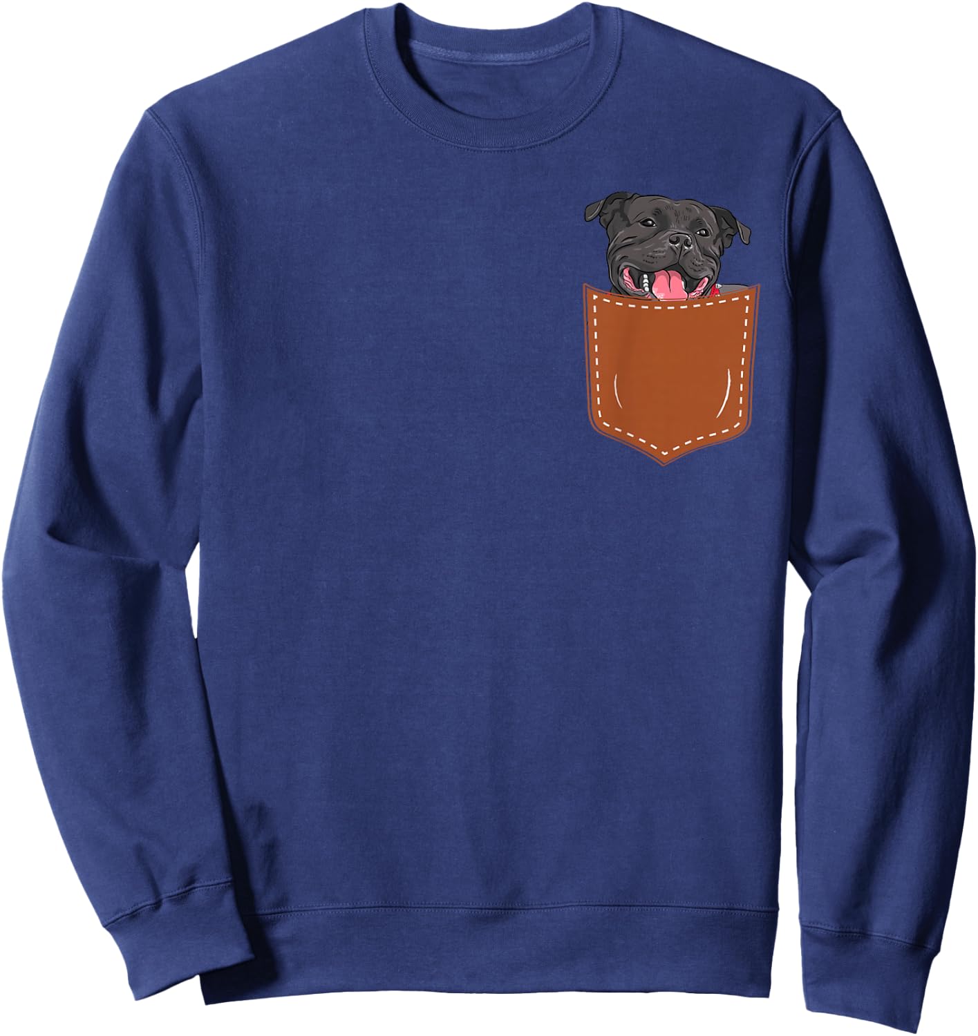 Funny Staffordshire Bull Terrier Dog in My Pocket,Staffordsh Sweatshirt - Sweatshirt | Navy
