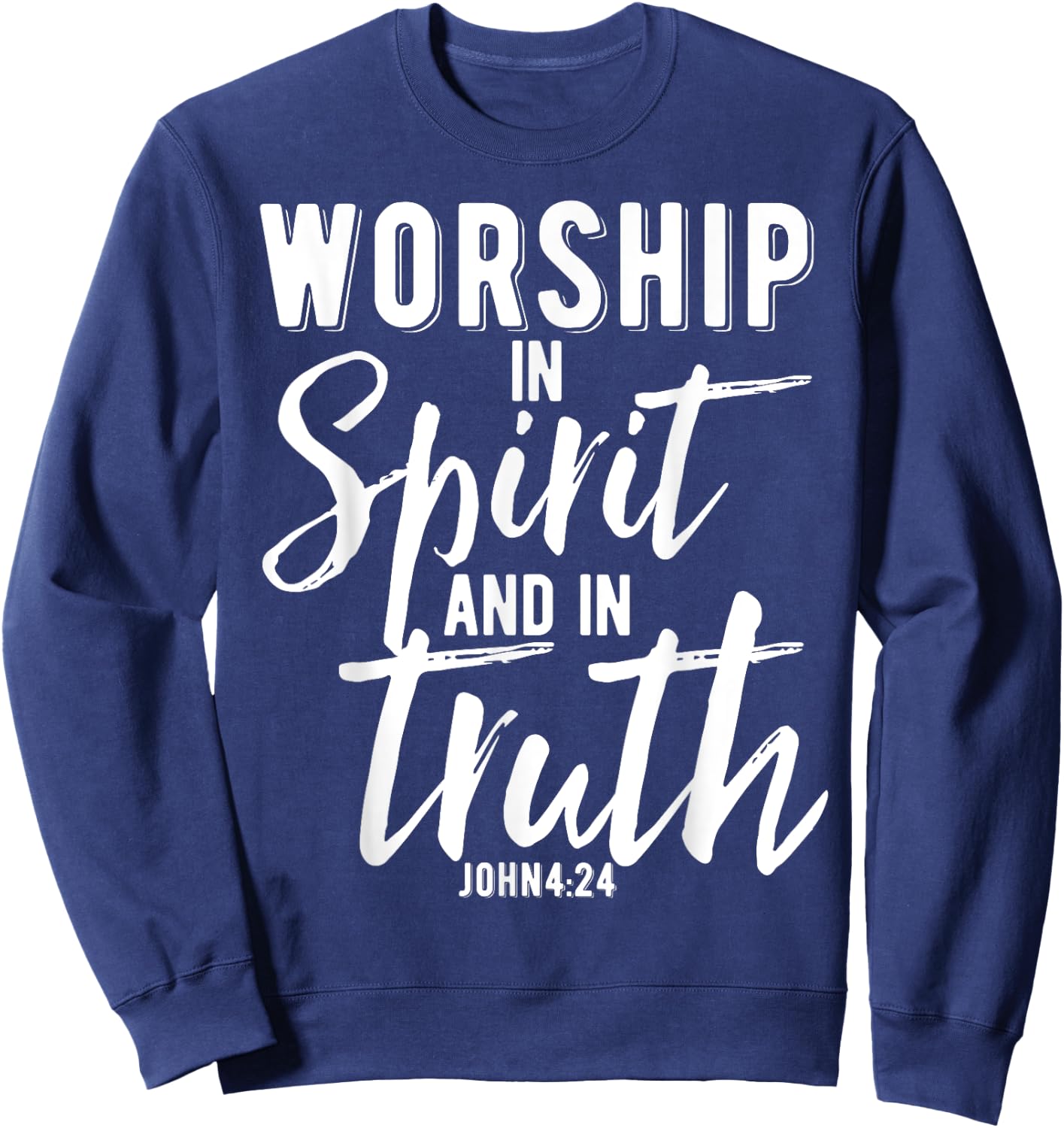 Christian Bible Verse Design Praise and Worship Team Gift Sweatshirt - Sweatshirt | Navy