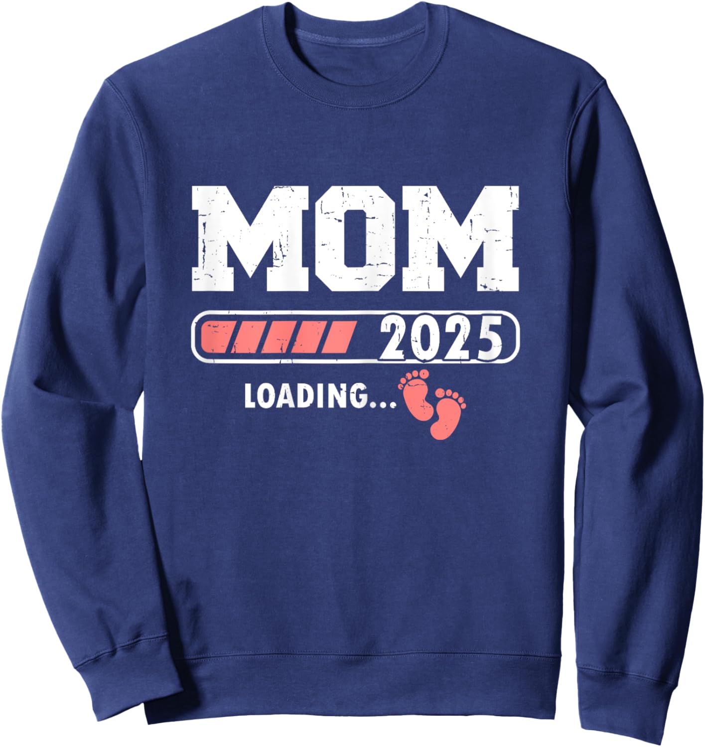 Mom 2025 Loading for Girl Baby Pregnancy Announcement Sweatshirt - Sweatshirt | Navy