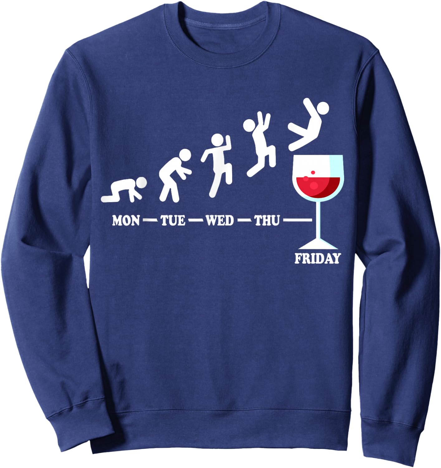 Wine Friday Weekend Week Red Wine Fridays Funny Wine Lover Sweatshirt - Sweatshirt | Navy